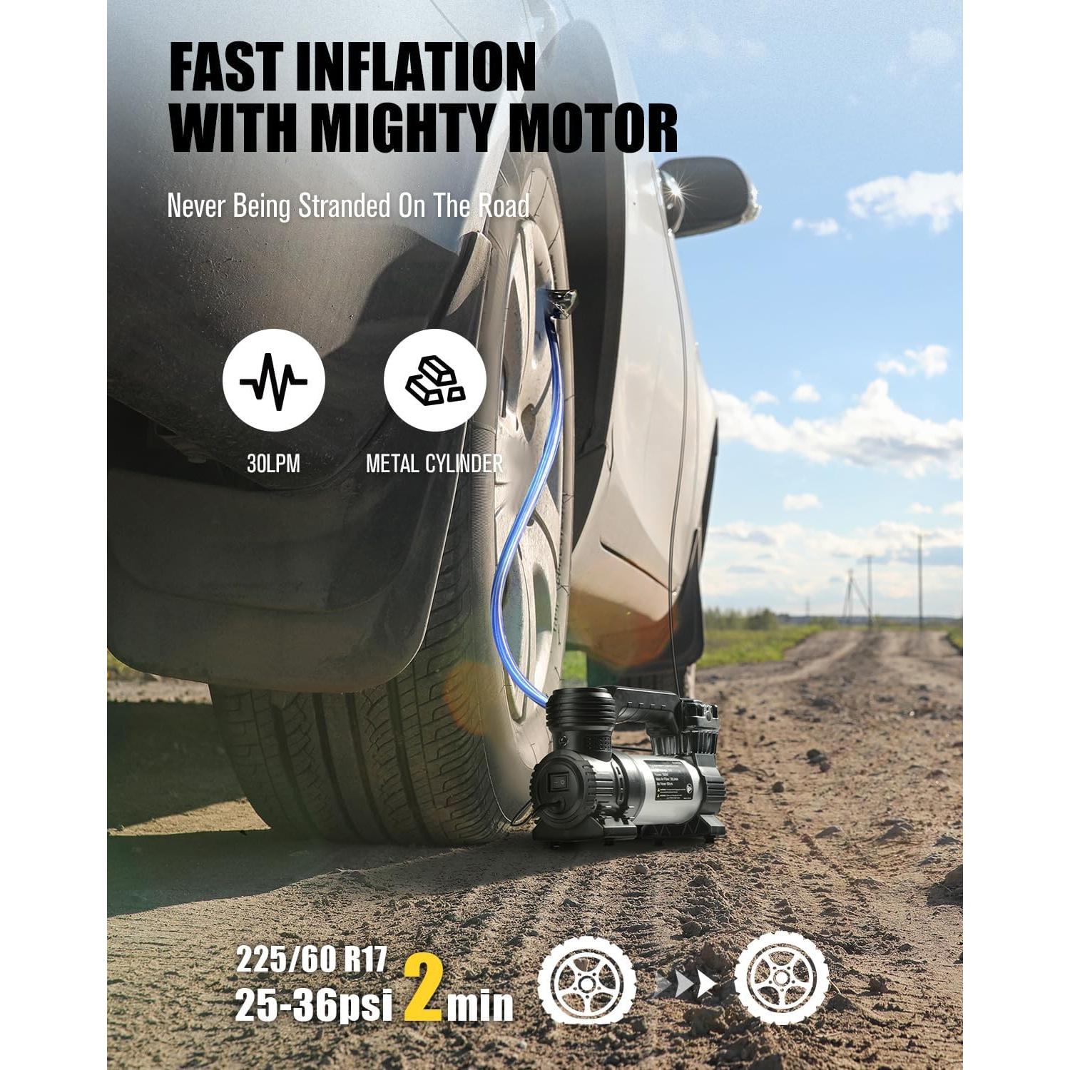 Compresor de Aire Portátil AVID POWER 12V 30LPM Automático