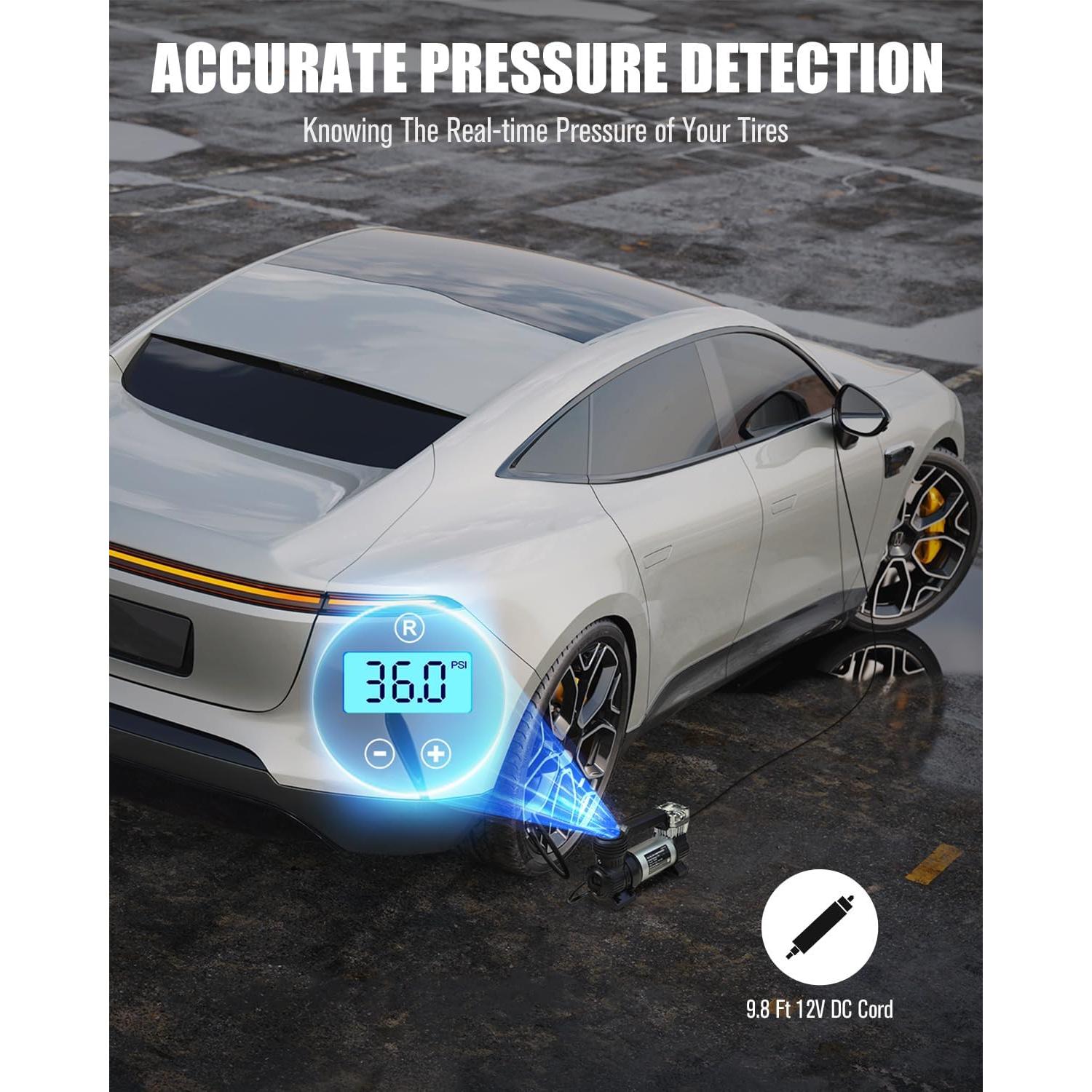 Compresor de Aire Portátil AVID POWER 12V 30LPM Automático