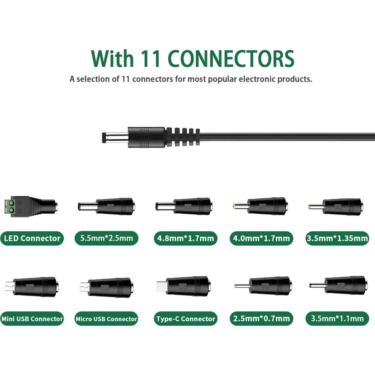 Adaptador de corriente 5V 1A con 10 puntas - Cargador universal