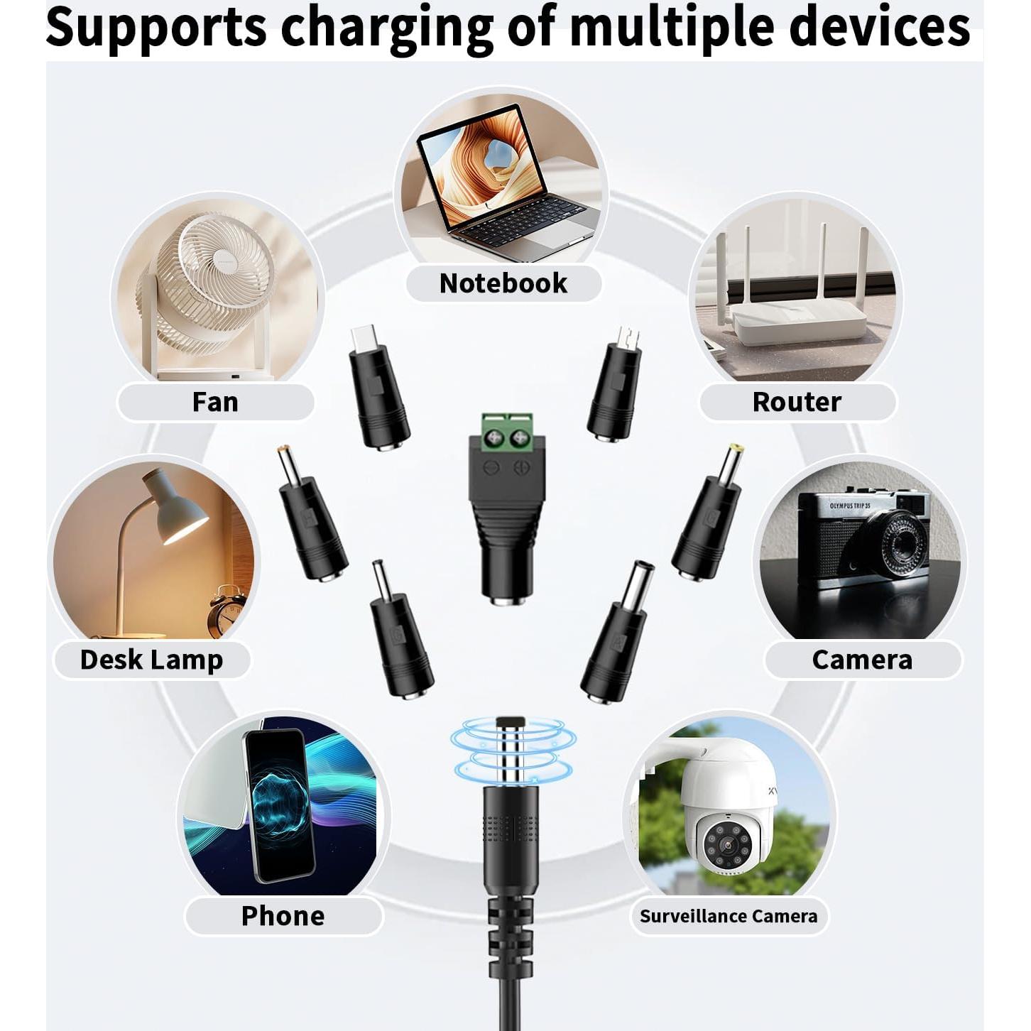 Adaptador de corriente 5V 1A con 10 puntas - Cargador universal
