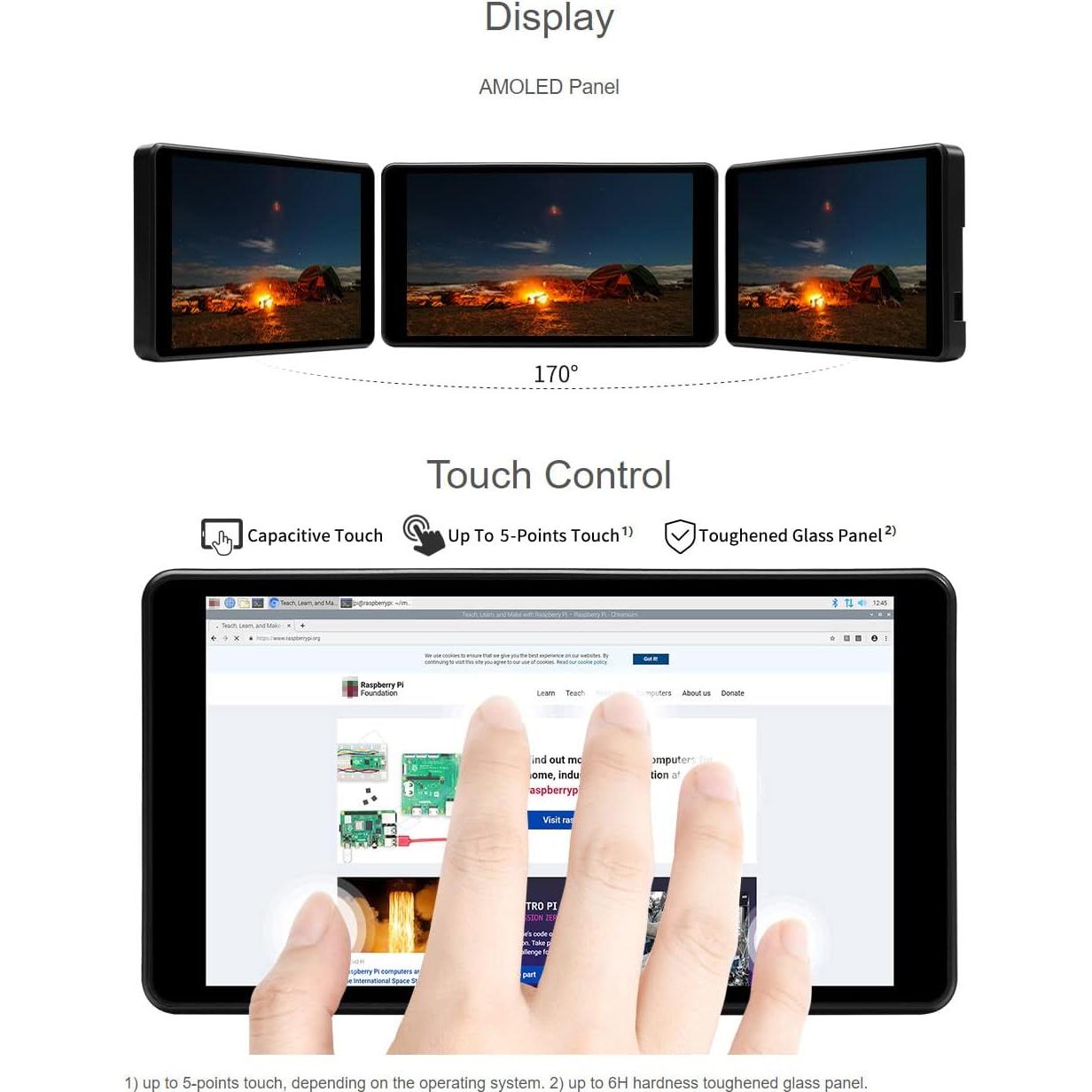 Pantalla AMOLED 5.5" Waveshare 1080x1920 para Raspberry Pi