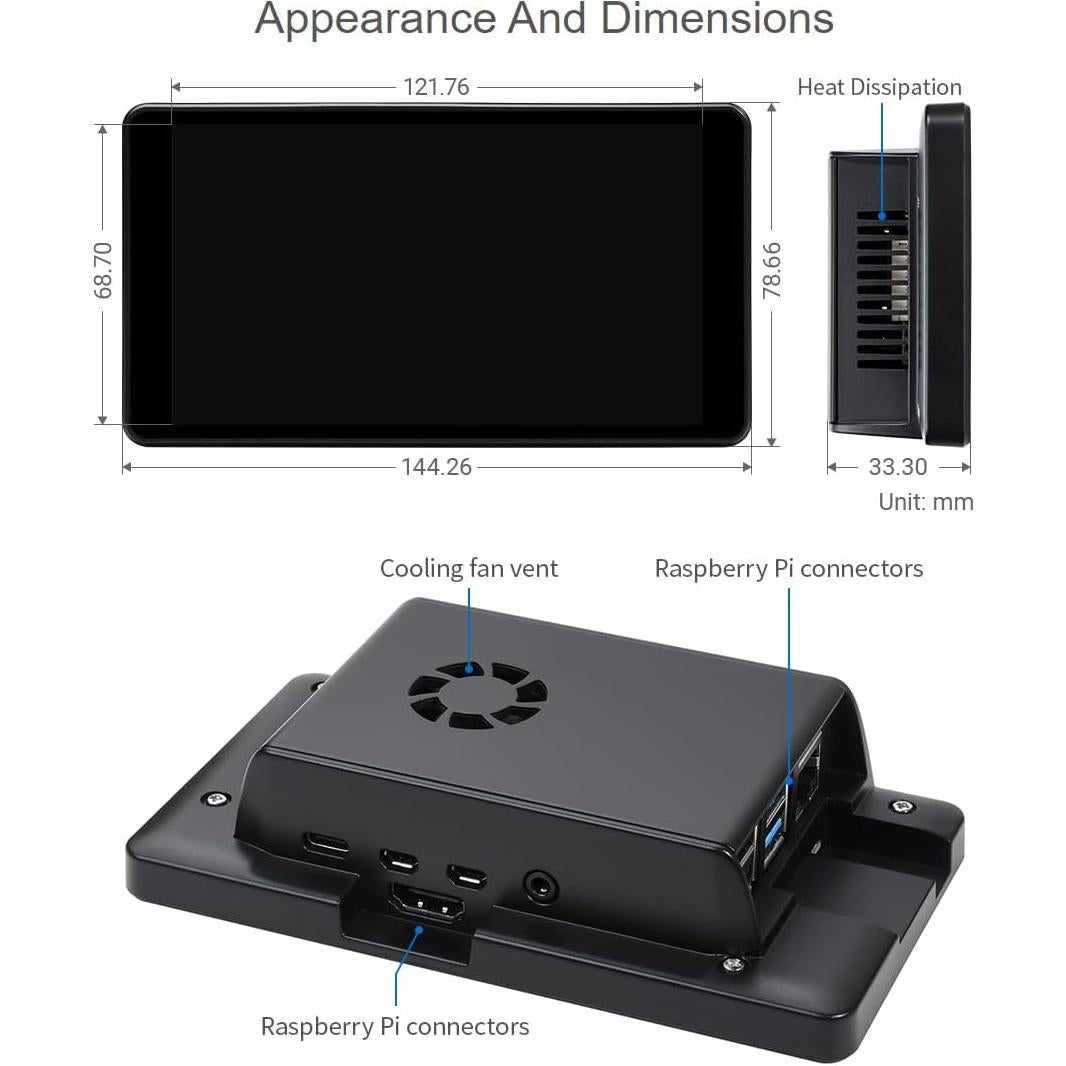 Pantalla AMOLED 5.5" Waveshare 1080x1920 para Raspberry Pi