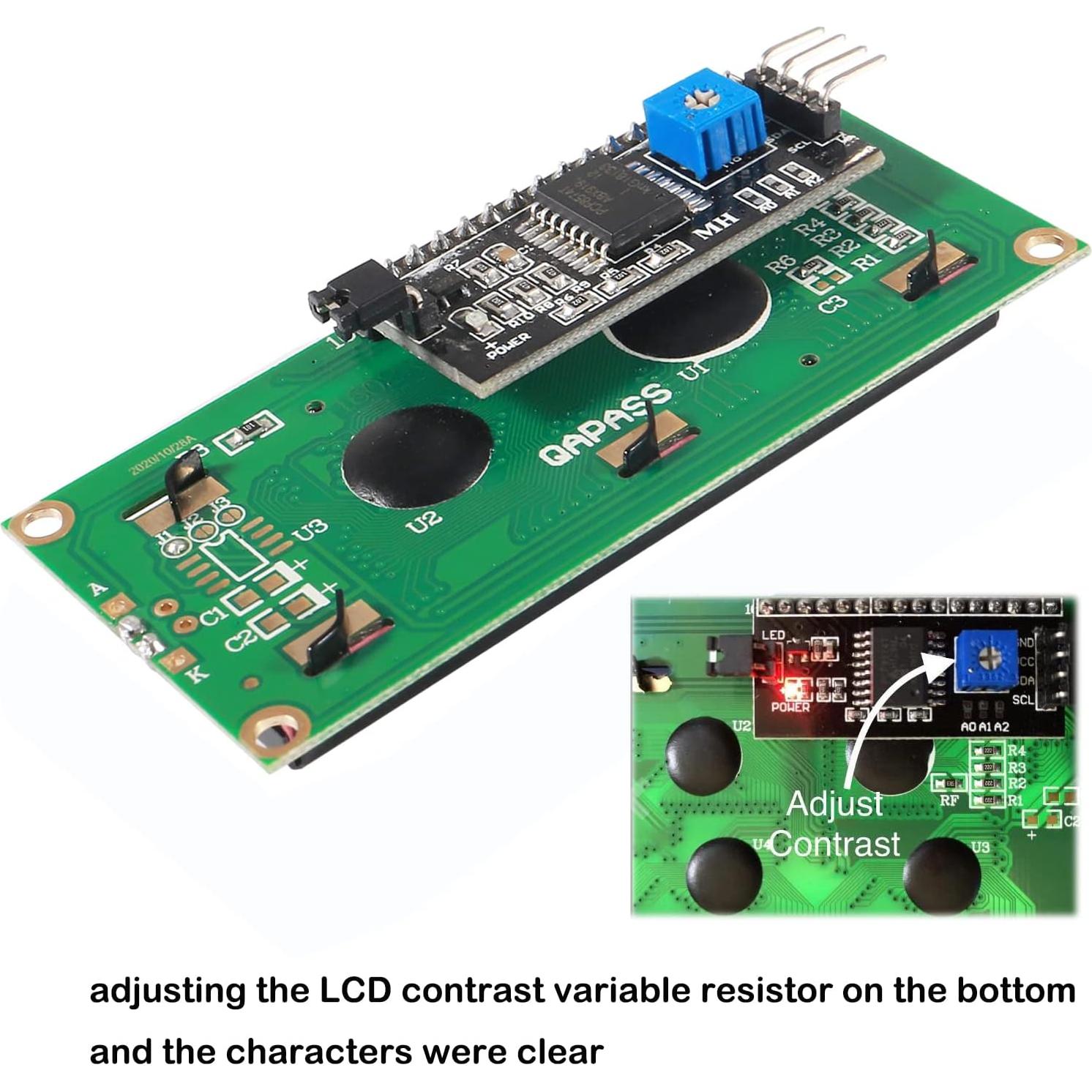 Módulo LCD 2004 I2C DORHEA 20x4 Verde con Adaptador