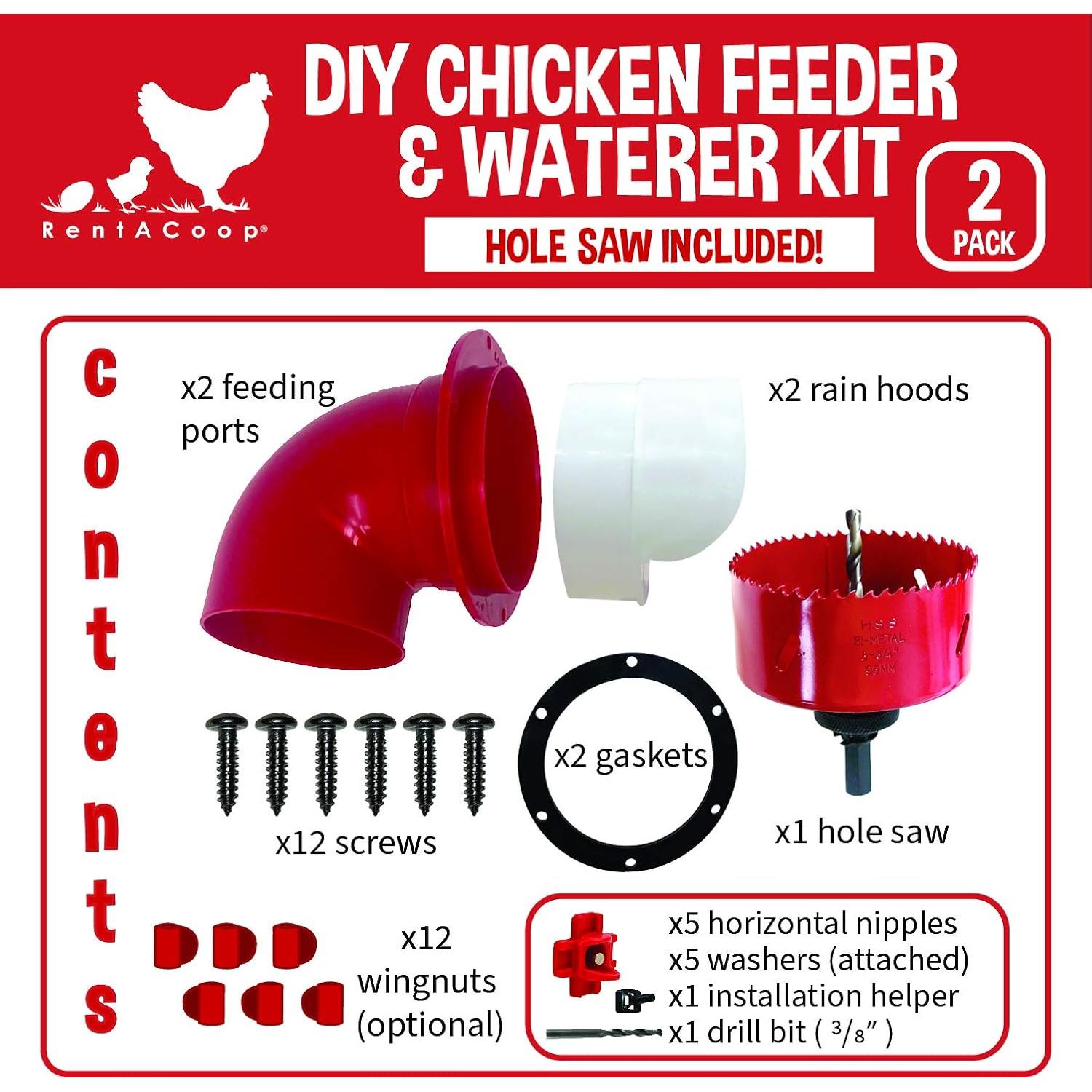 Kit Alimentador y Bebedero Pollos RentACoop - DIY 2 Puertos