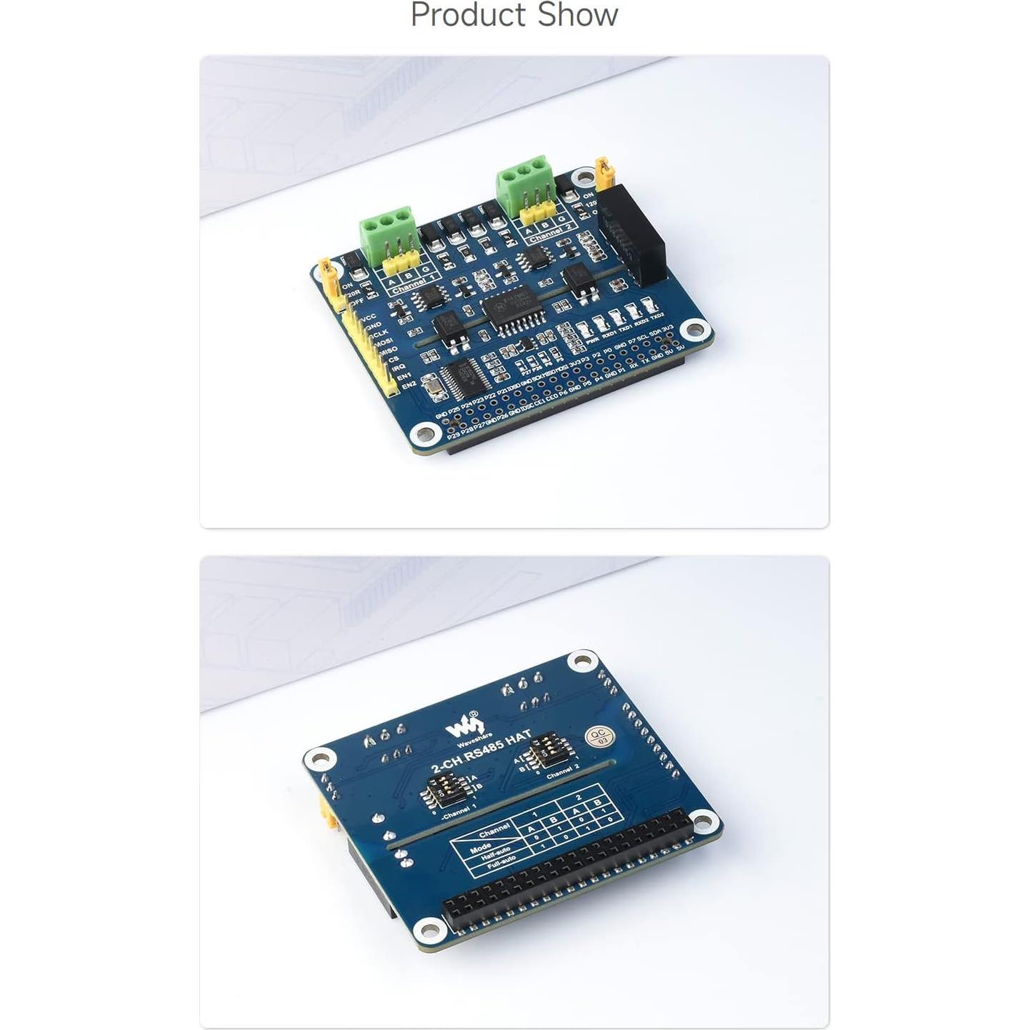 HAT de Expansión RS485 Aislado Waveshare 2 Canales para Raspberry Pi