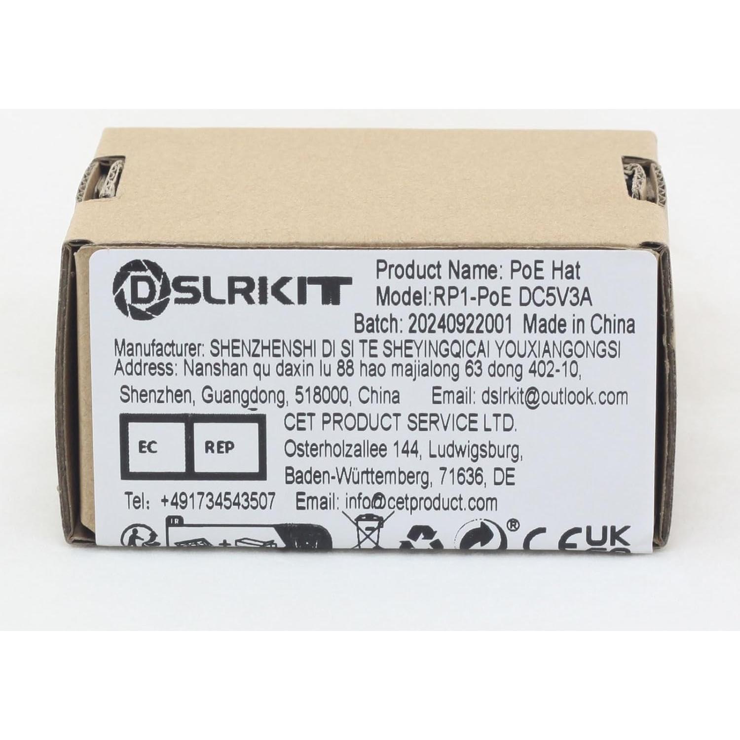 Power Over Ethernet PoE HAT DSLRKIT 5V 2.5A para Raspberry Pi