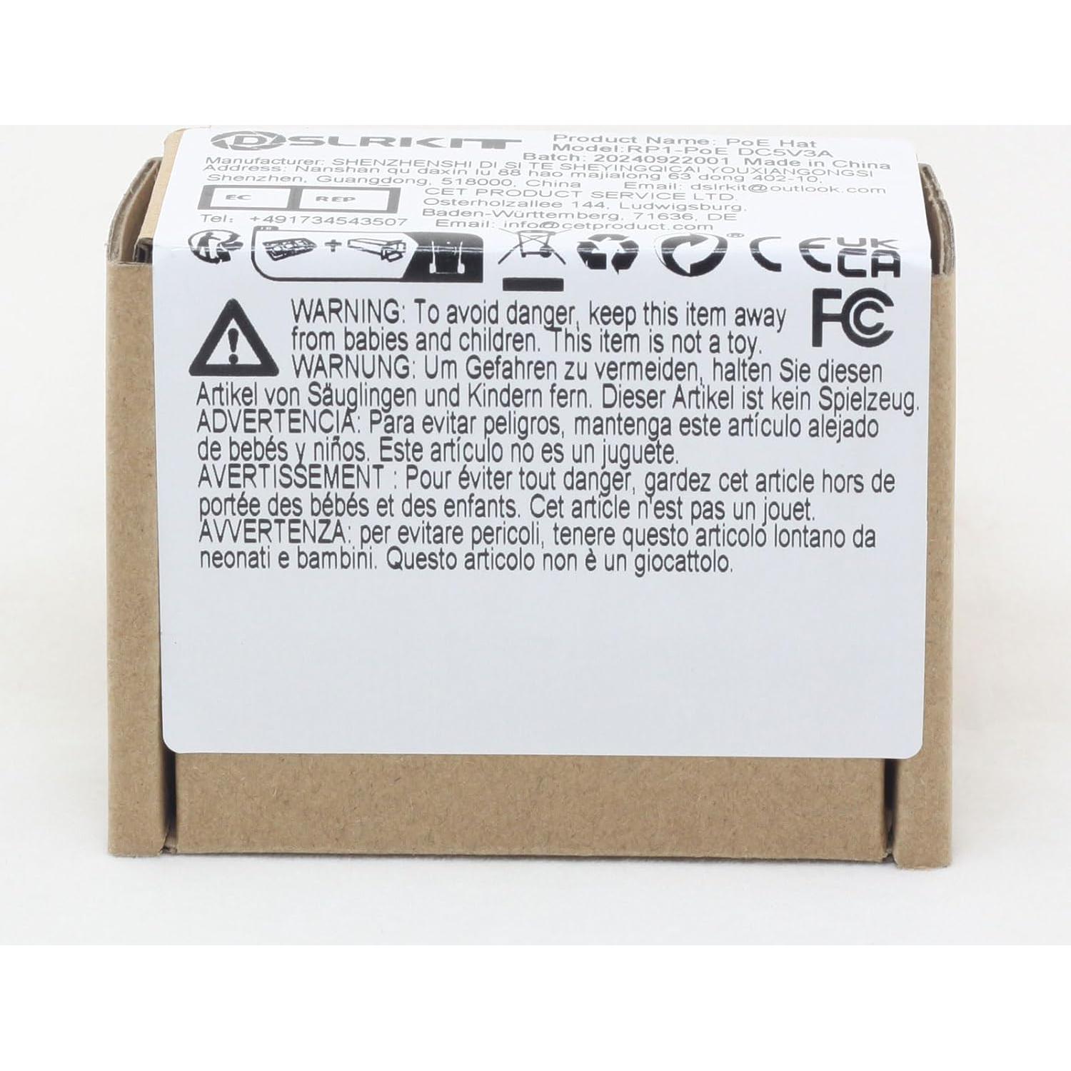 Power Over Ethernet PoE HAT DSLRKIT 5V 2.5A para Raspberry Pi