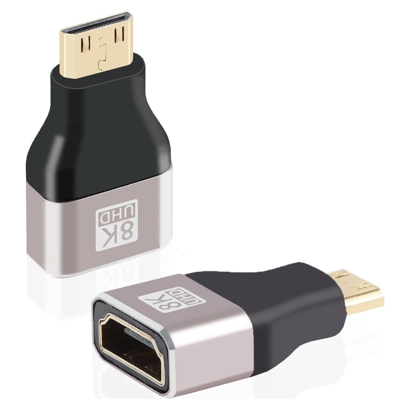 Adaptador Mini HDMI a HDMI 8K 2-Pack AIMHDUTY 19.98g