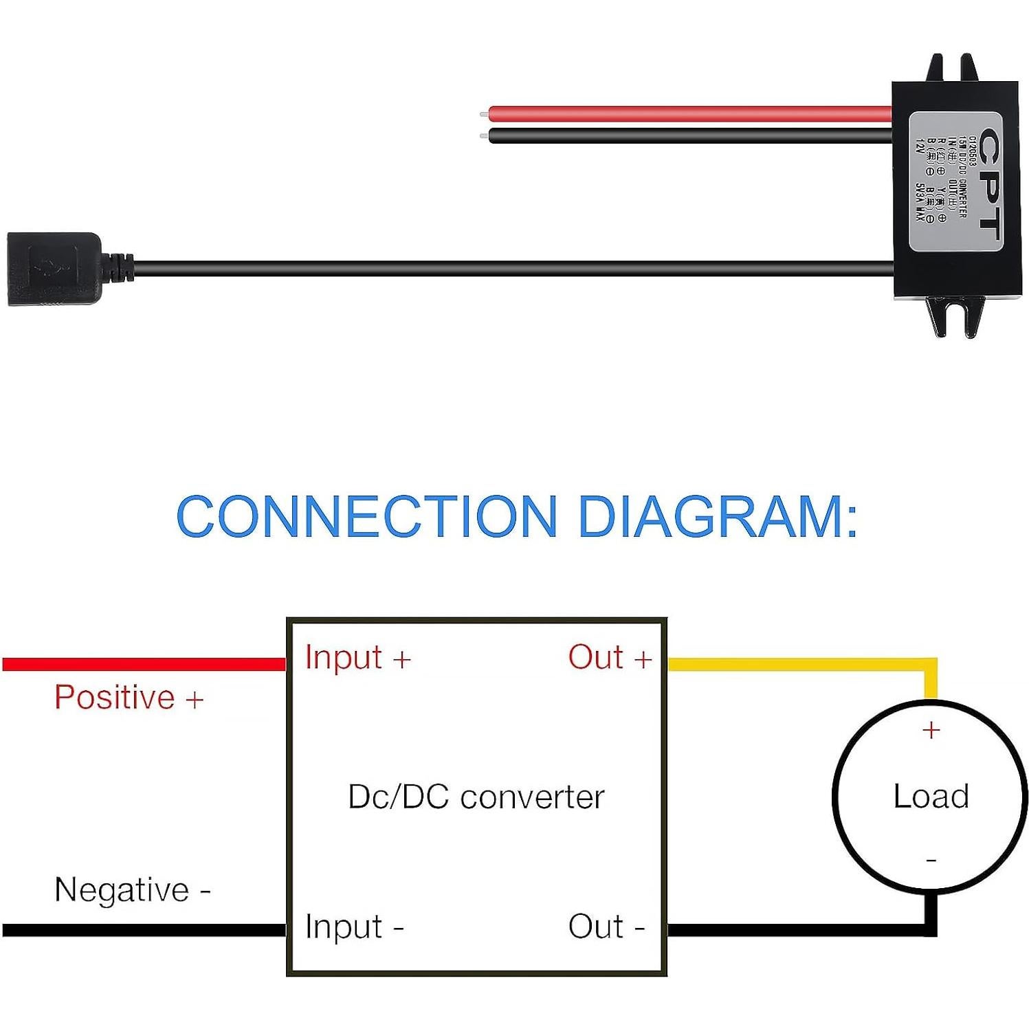Convertidor Buck DC 12V/24V a 5V 3A 15W JUZITAO - 2PCS