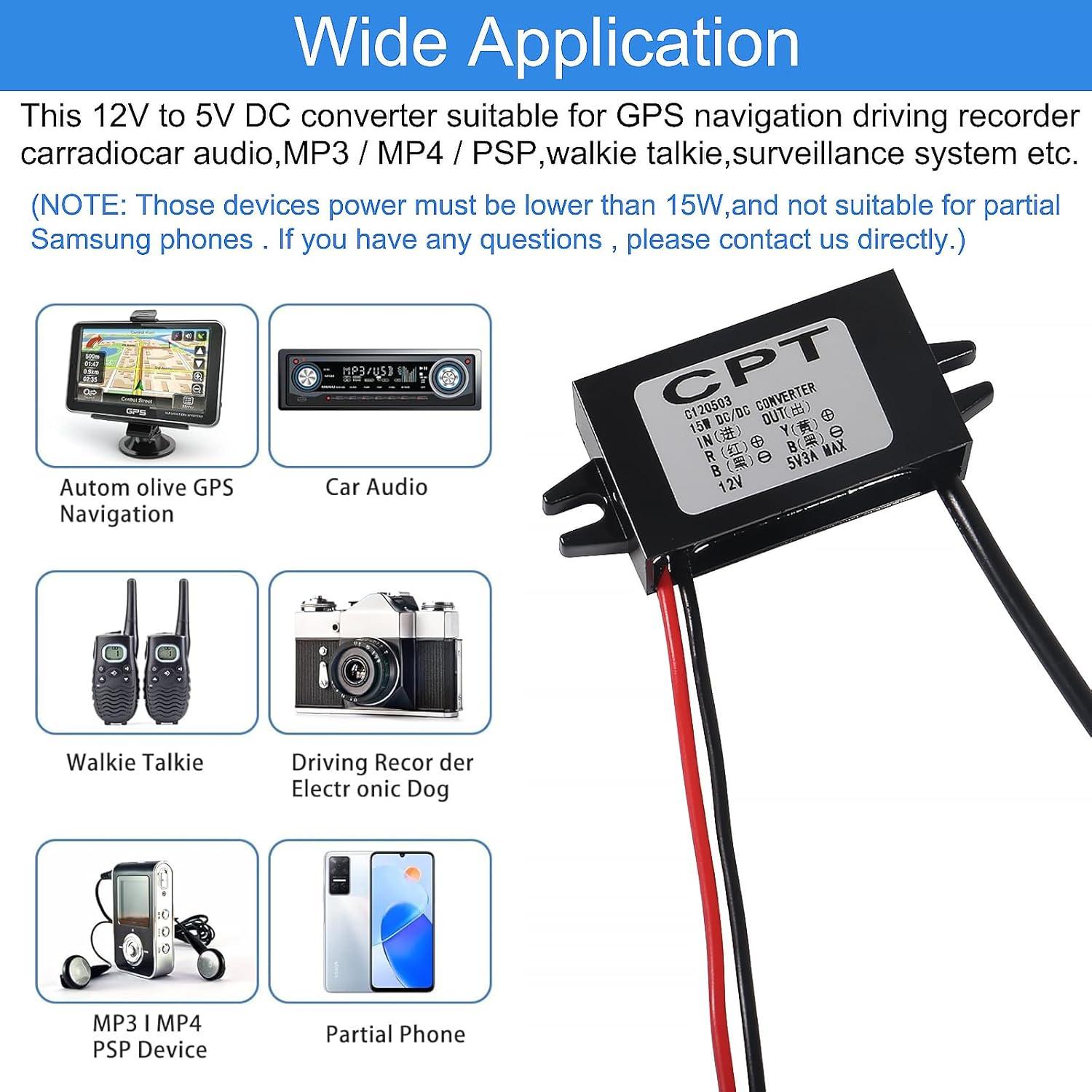 Convertidor Buck DC 12V/24V a 5V 3A 15W JUZITAO - 2PCS