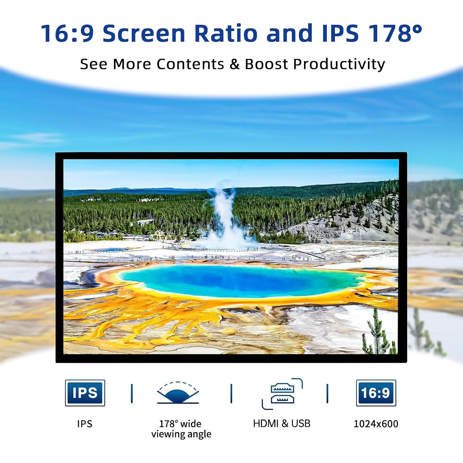 Monitor HDMI 10.1" HAMTYSAN 1920x1080 IPS Raspberry Pi