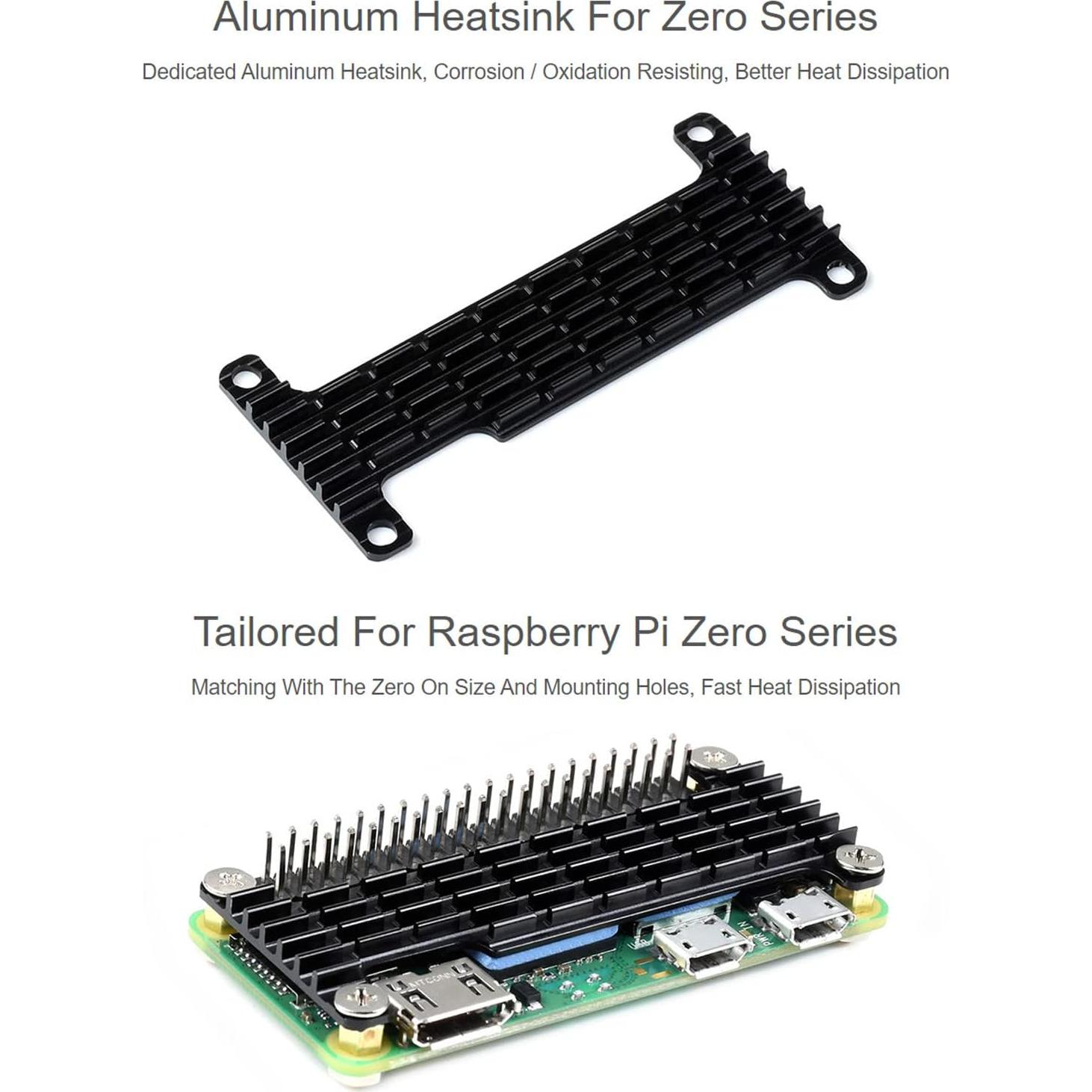 Disipador de Calor Aluminio Waveshare para Raspberry Pi Zero