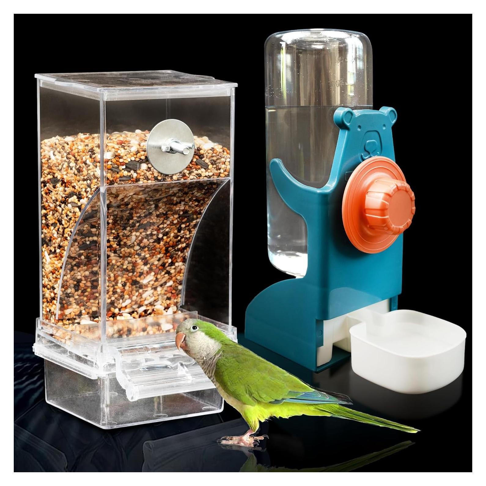 Juego de dispensador de agua y comida para aves DOKLY 2 piezas