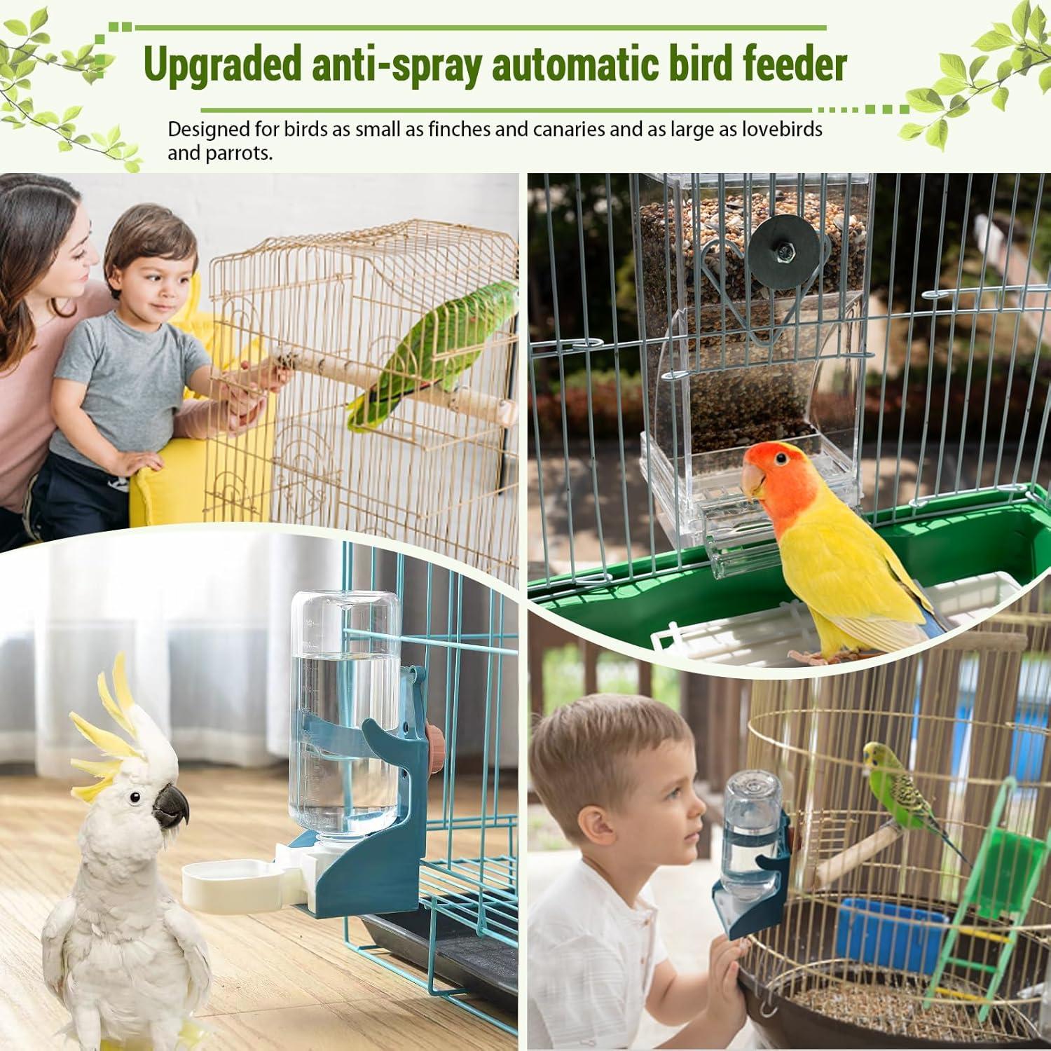 Juego de dispensador de agua y comida para aves DOKLY 2 piezas