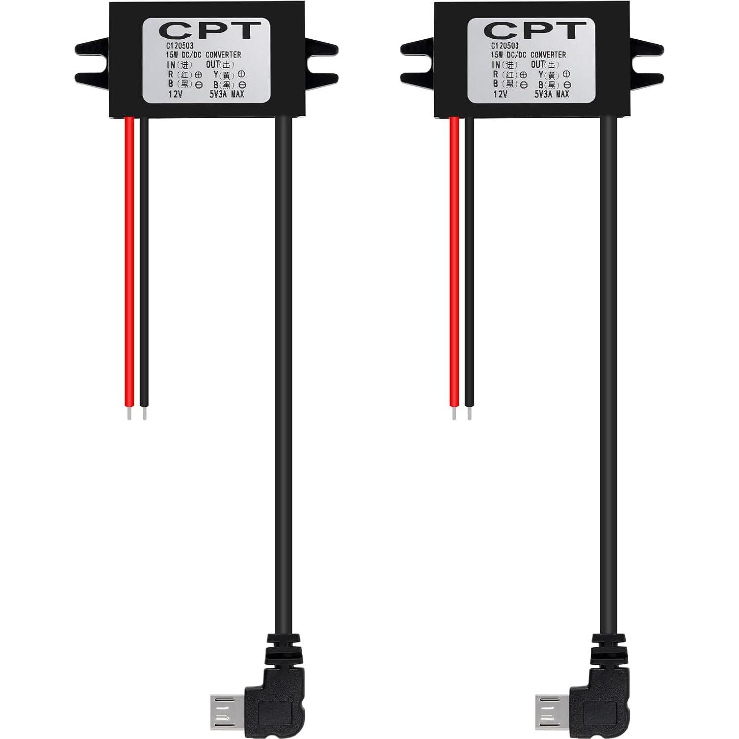 Convertidor 12V a 5V Micro USB AOICRIE 3A 15W a Prueba de Agua