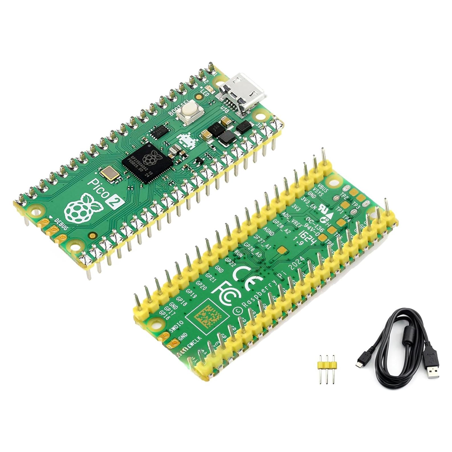 Kit Microcontrolador Wonrabai Pico 2 con Encabezado Pre-soldado