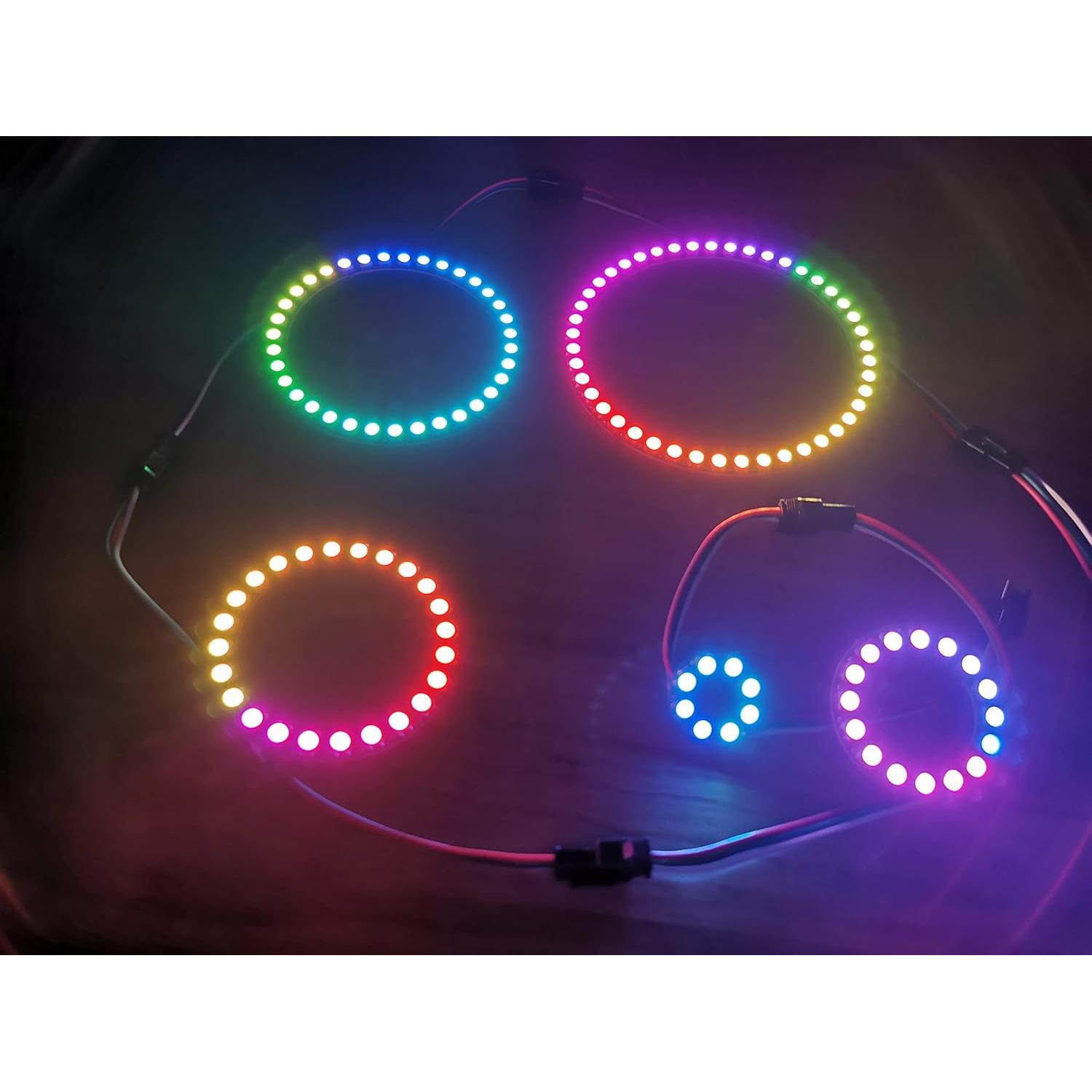 2 Piezas Anillo LED RGB 24 Leds WS2812B DIYmall 5V