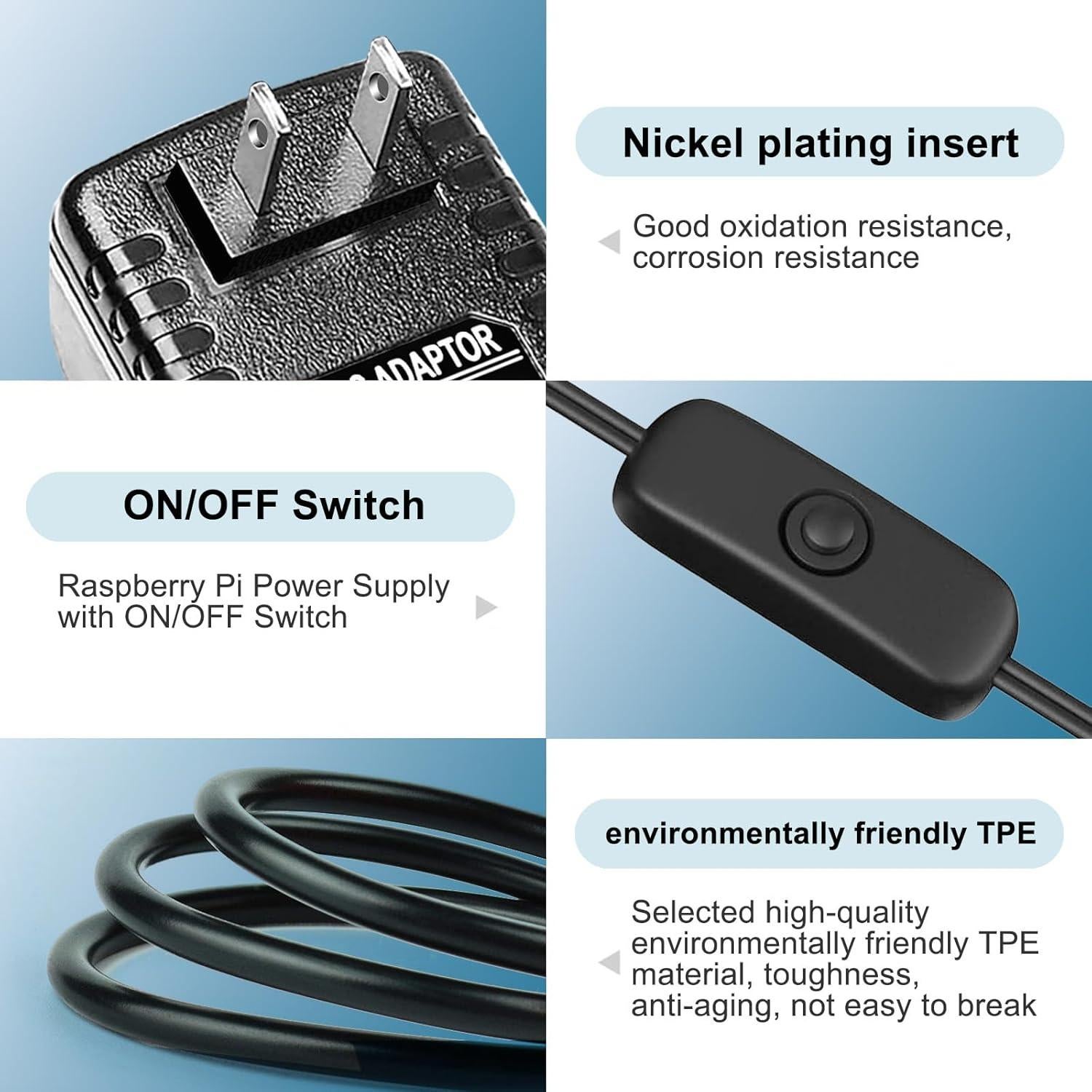 Adaptador de 5V 3A Draw a dragon para Raspberry Pi 4 y 3