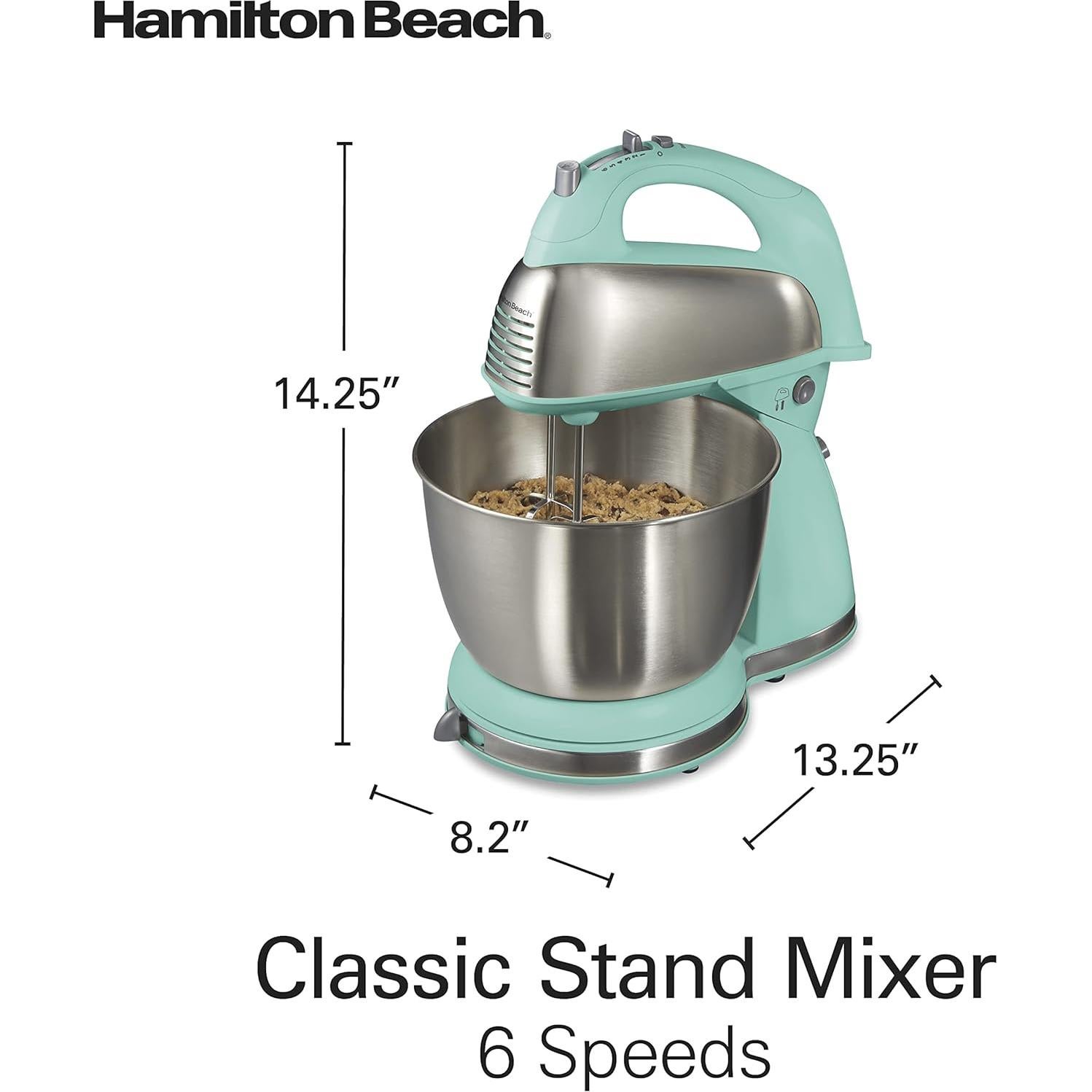 Batidora de Pie y Mano Hamilton Beach 290W 4 Qt 6 Velocidades