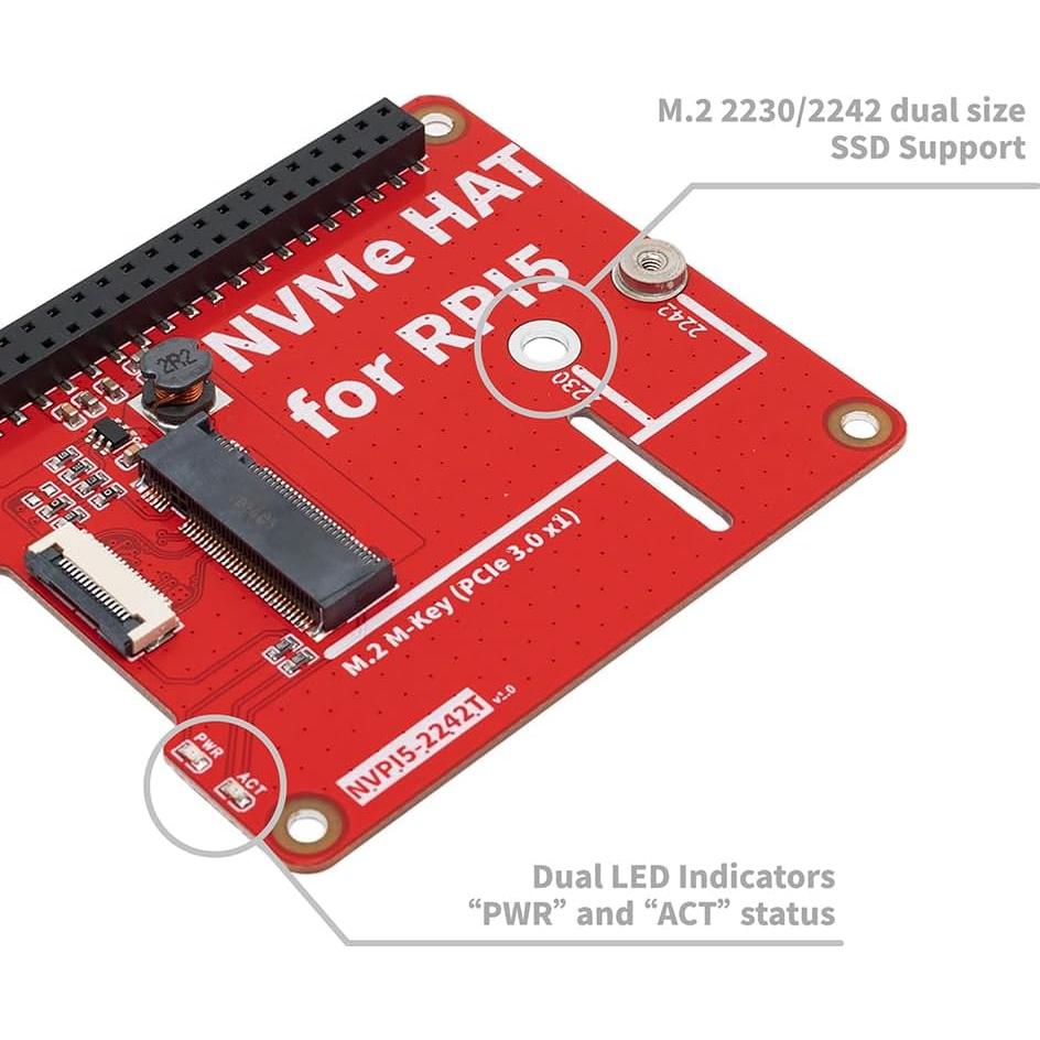 Placa Base SSD NVMe M.2 OYOYOZ 2242T para Raspberry Pi 5