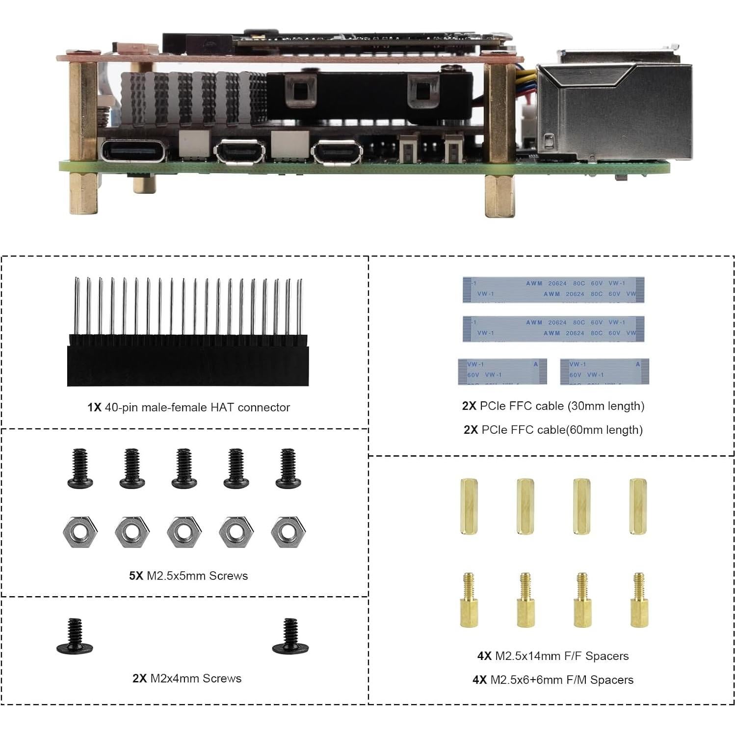 Placa Base SSD NVMe M.2 OYOYOZ 2242T para Raspberry Pi 5