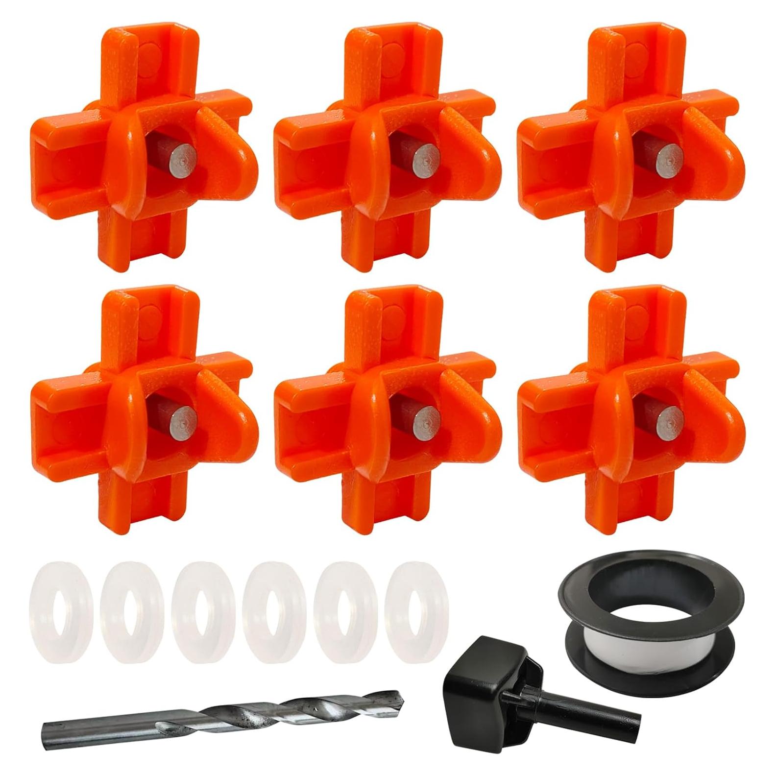 6 Bebederos Automáticos para Pollos Cyrading Naranja 3x3 cm