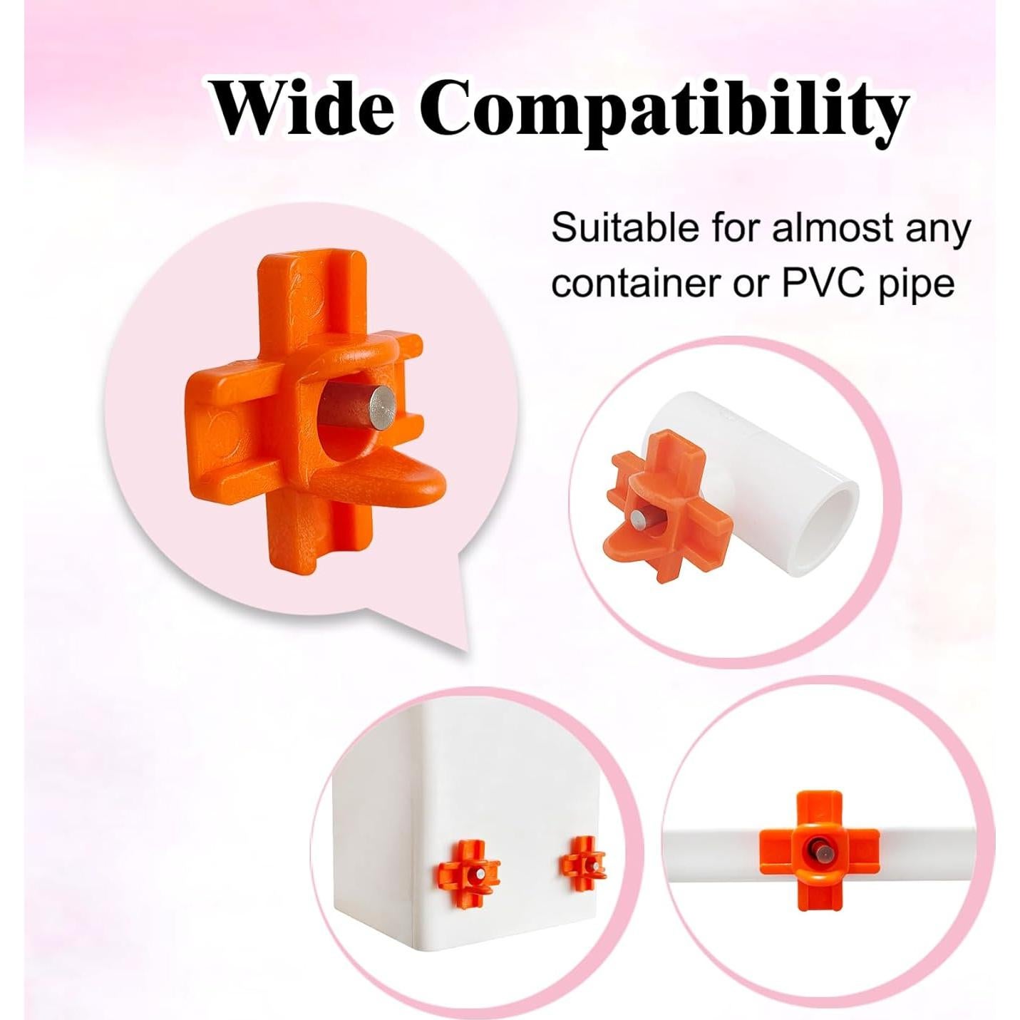 6 Bebederos Automáticos para Pollos Cyrading Naranja 3x3 cm