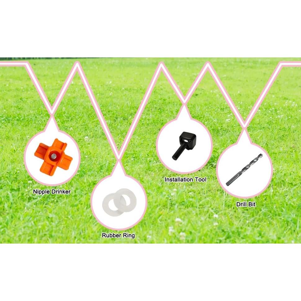 6 Bebederos Automáticos para Pollos Cyrading Naranja 3x3 cm