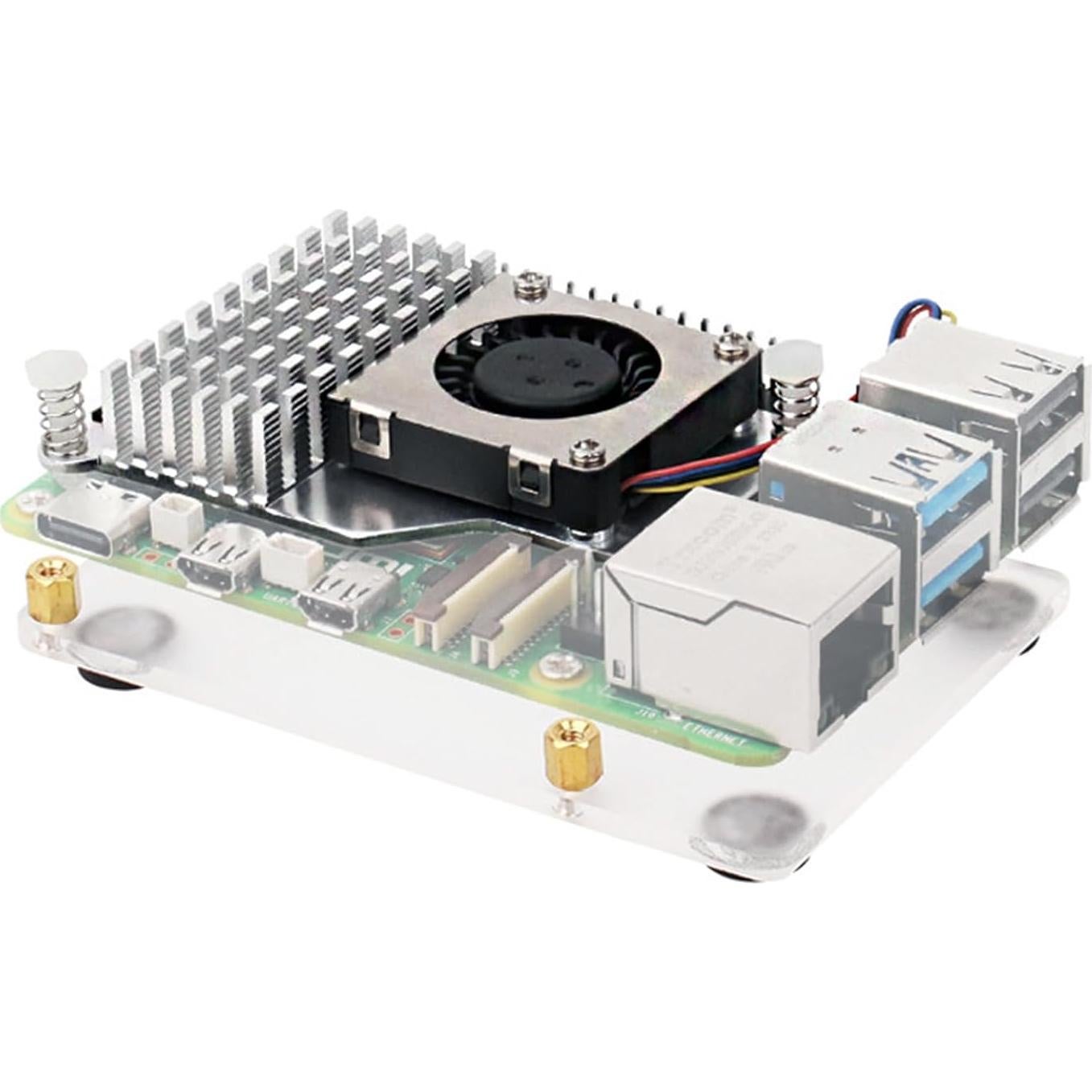 Enfriador Activo Raspberry Pi 5 con Ventilador 30mm y Disipador