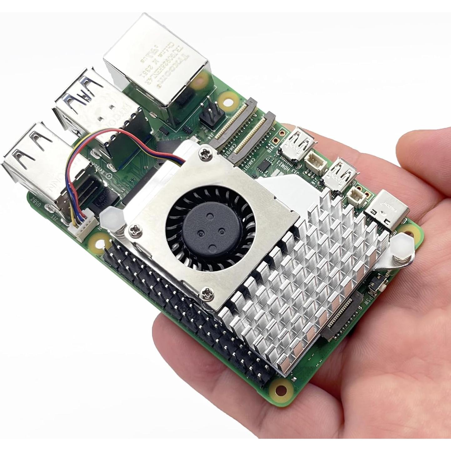 Enfriador Activo Raspberry Pi 5 con Ventilador 30mm y Disipador