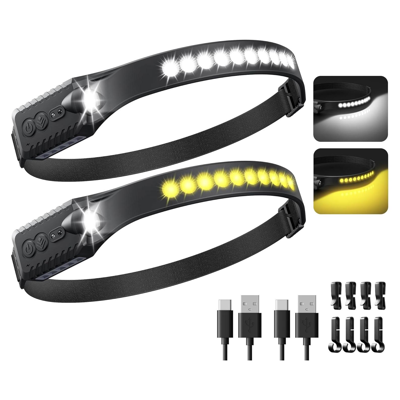 Linterna Frontal MoKo Recargable 2PCS LED 230° Impermeable