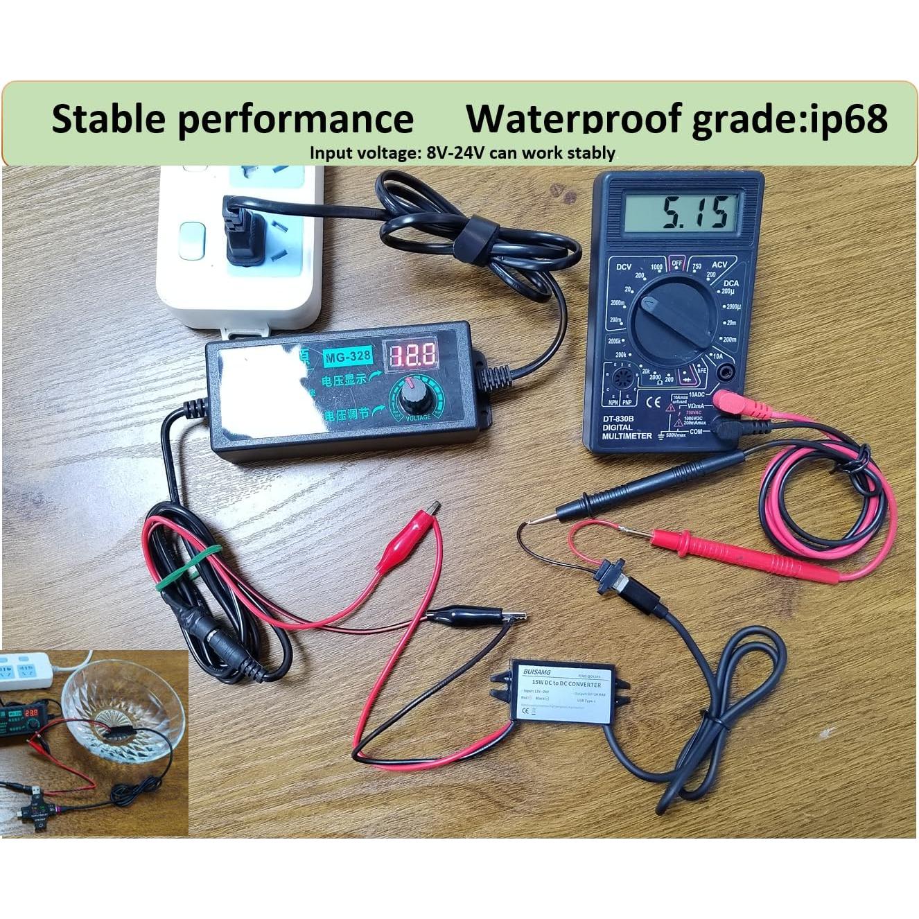 Convertidor de Potencia DC 12V/24V a 5V Kabeino USB-C 3A