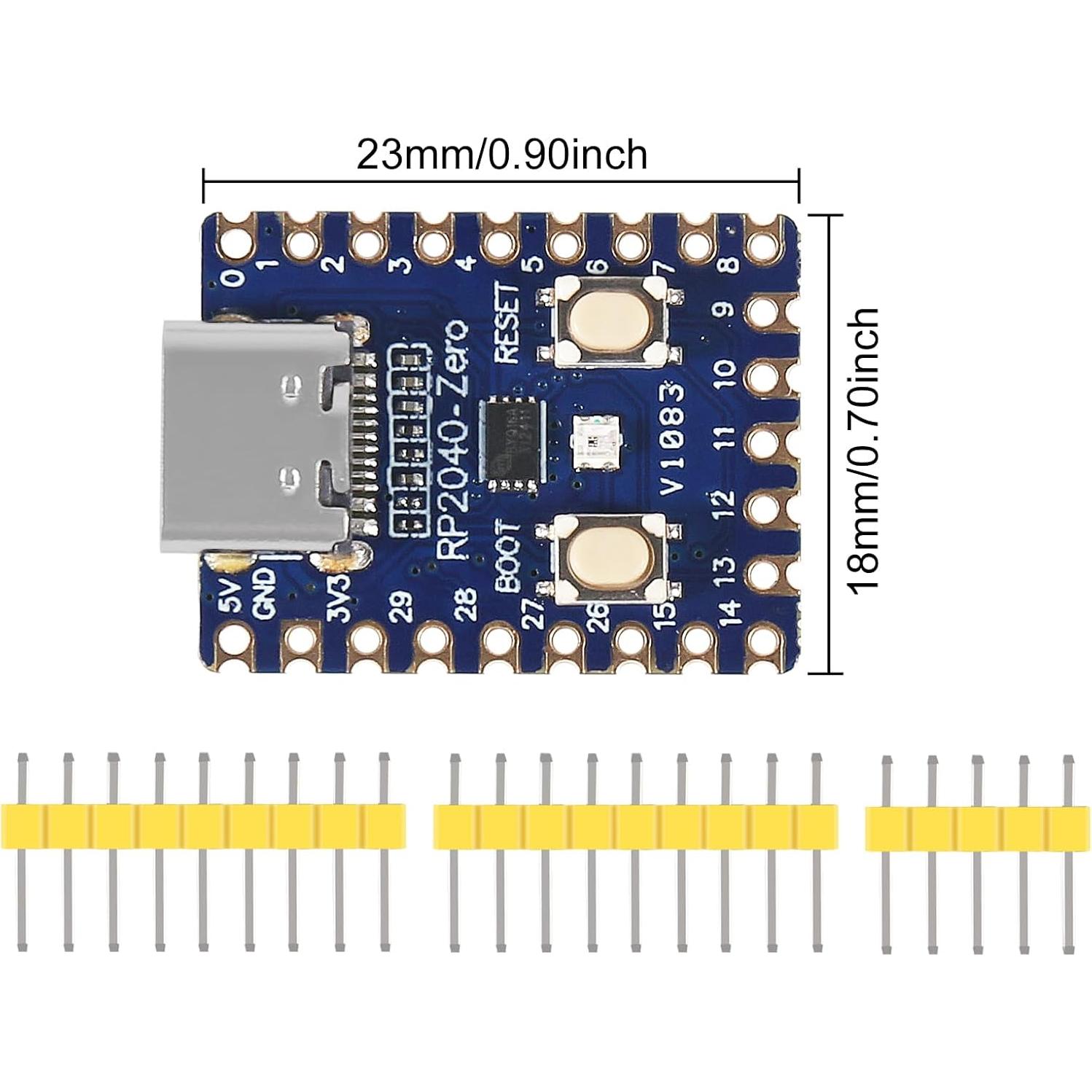5pcs Placa de Desarrollo RP2040-Zero ACEIRMC Doble Núcleo 264KB