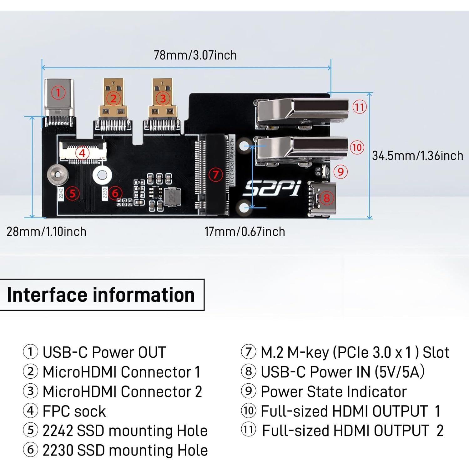 Adaptador Micro HDMI a HDMI GeeekPi para Raspberry Pi 5