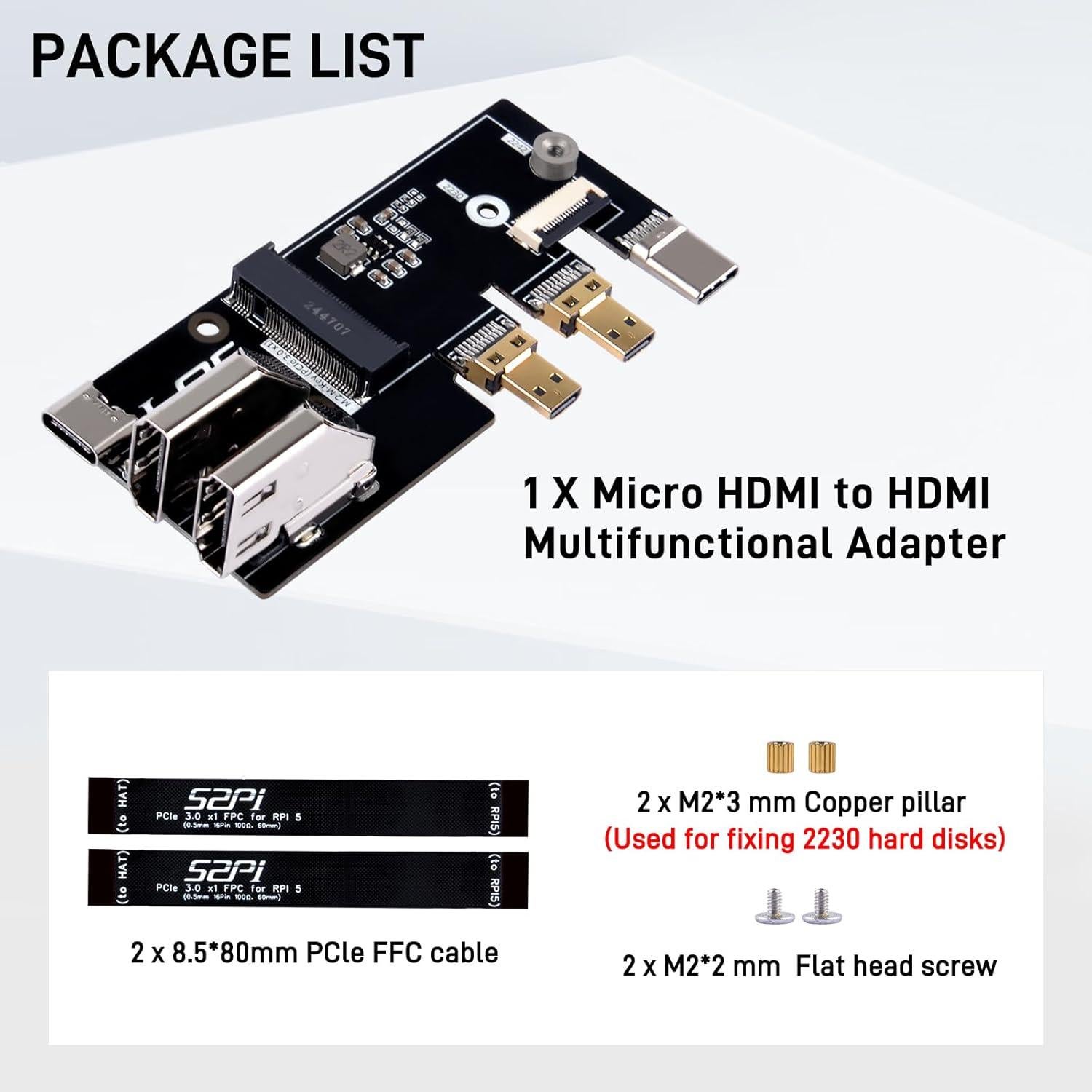 Adaptador Micro HDMI a HDMI GeeekPi para Raspberry Pi 5