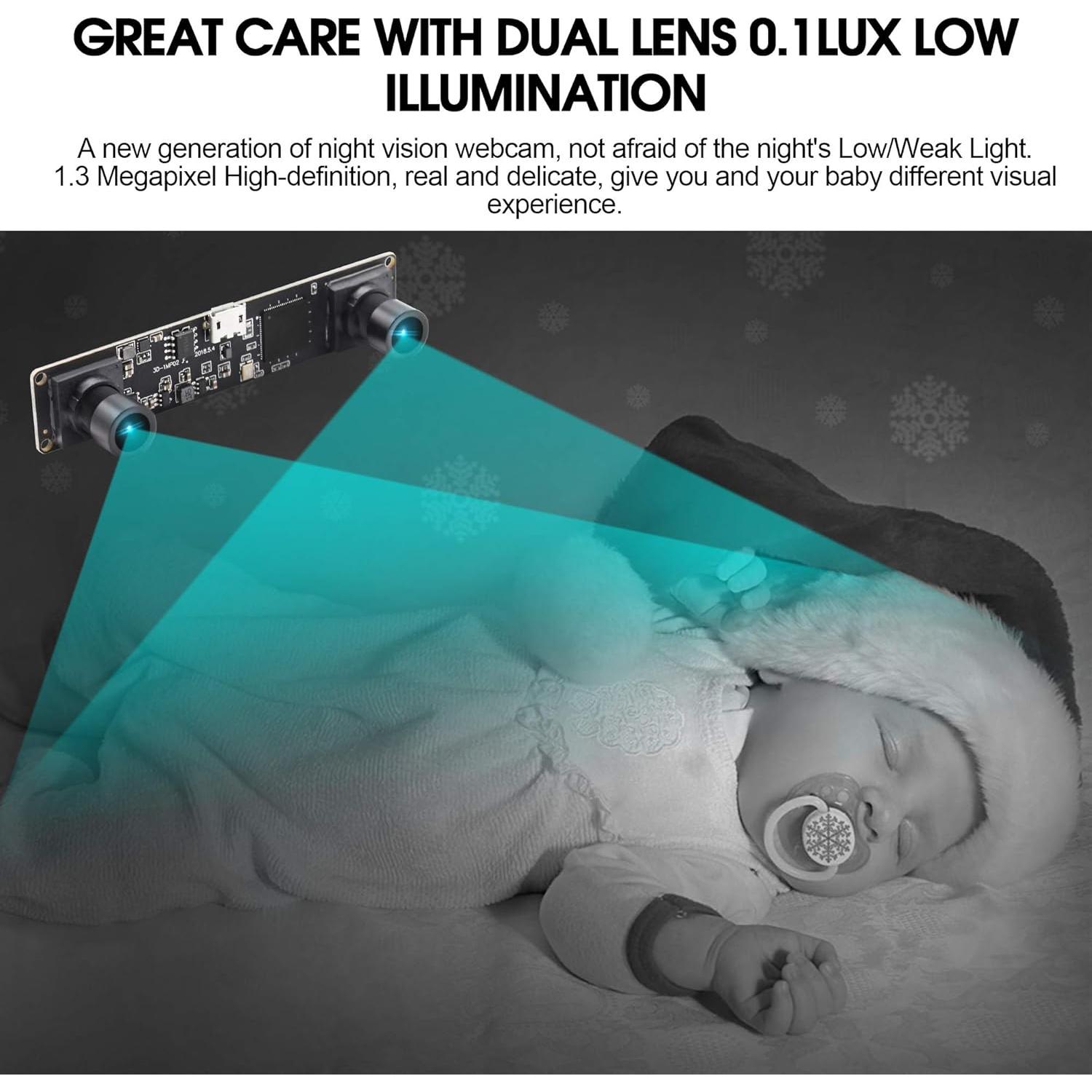 Módulo de Cámara USB ELP Doble Lente 1.3MP 960P 60fps