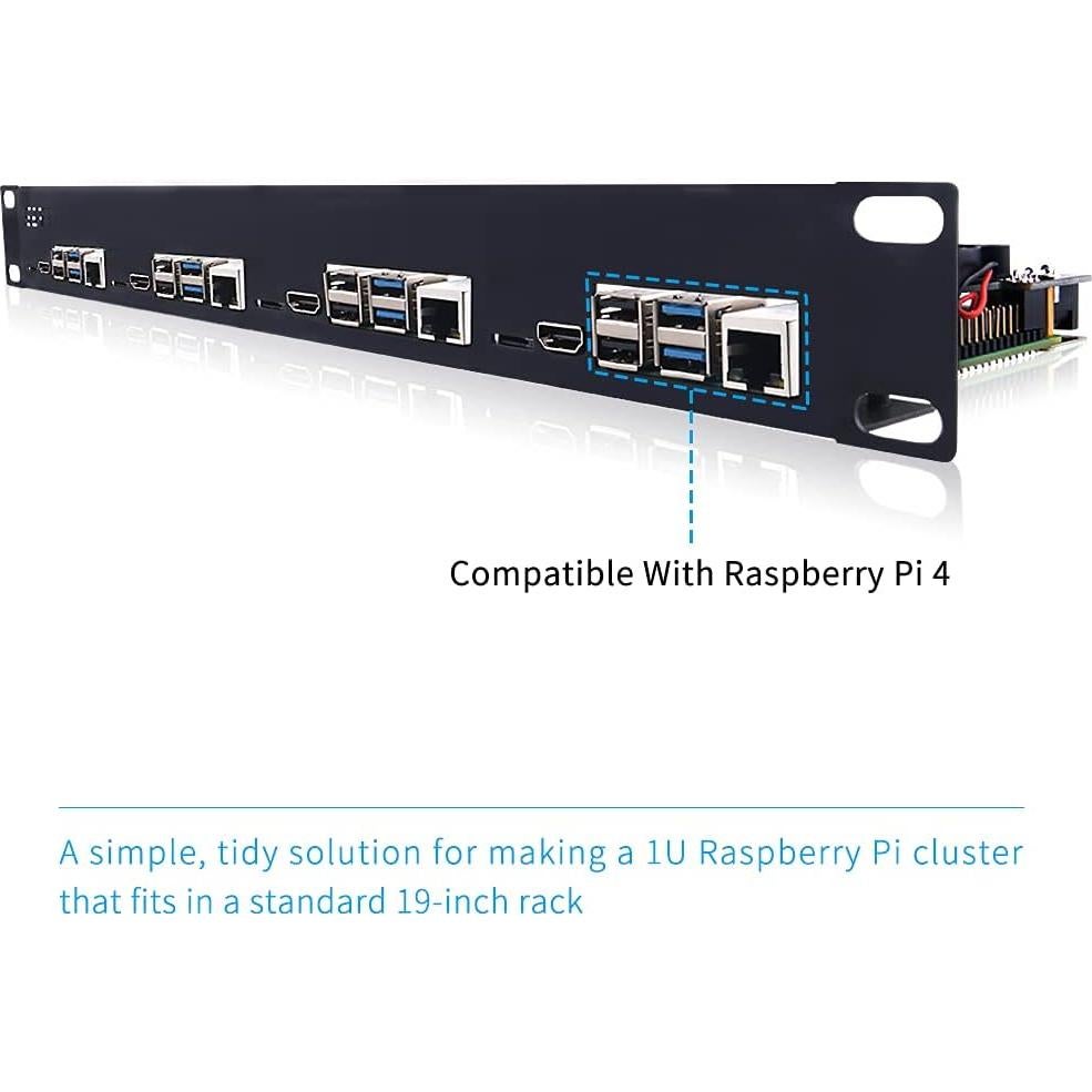 Montaje en Rack 1U GeeekPi para Raspberry Pi 4B con Ventiladores