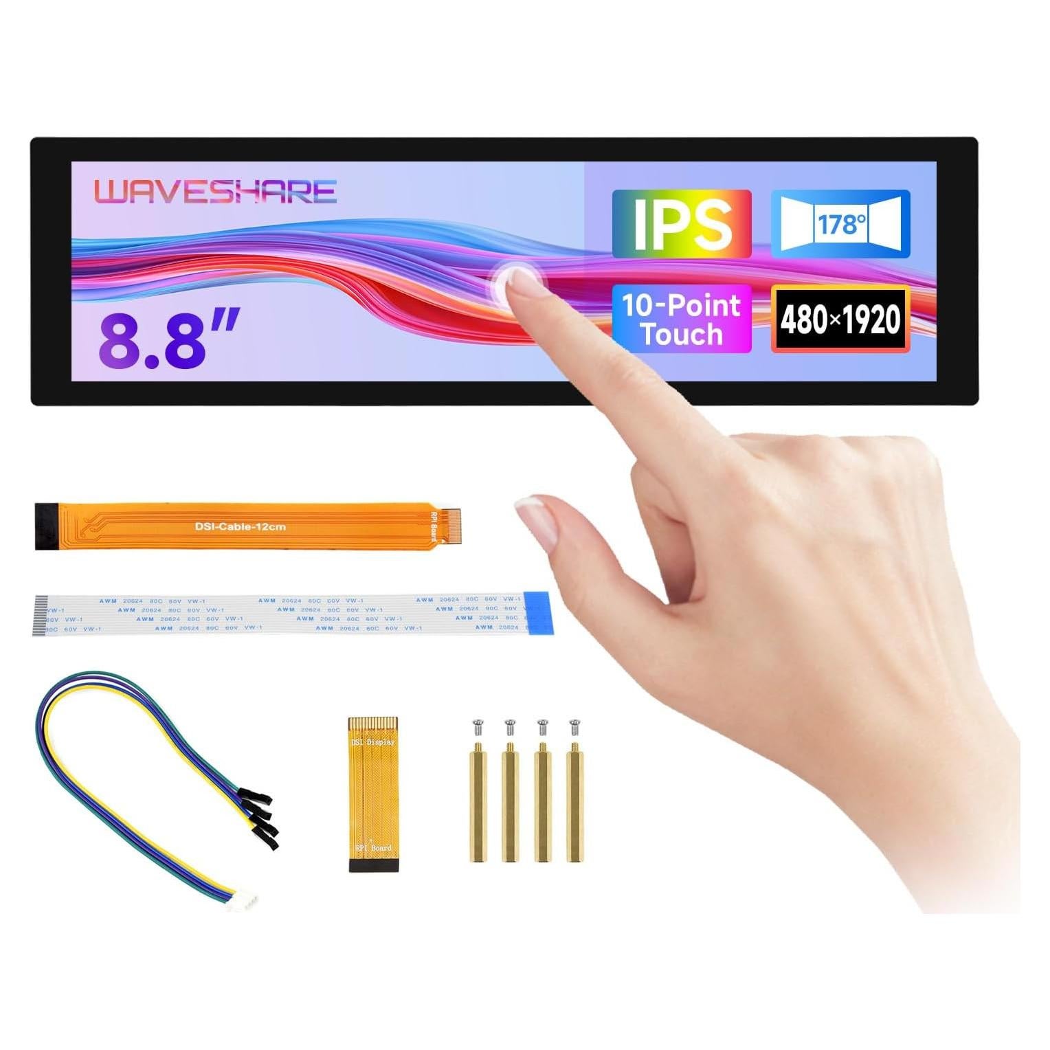 Pantalla Táctil DSI 22.4 cm Waveshare para Raspberry Pi 5/4B/3B