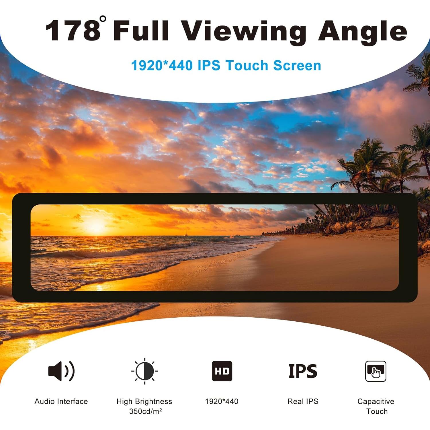 Pantalla Táctil Capacitiva GeeekPi 11.26" 1920x440 HDMI