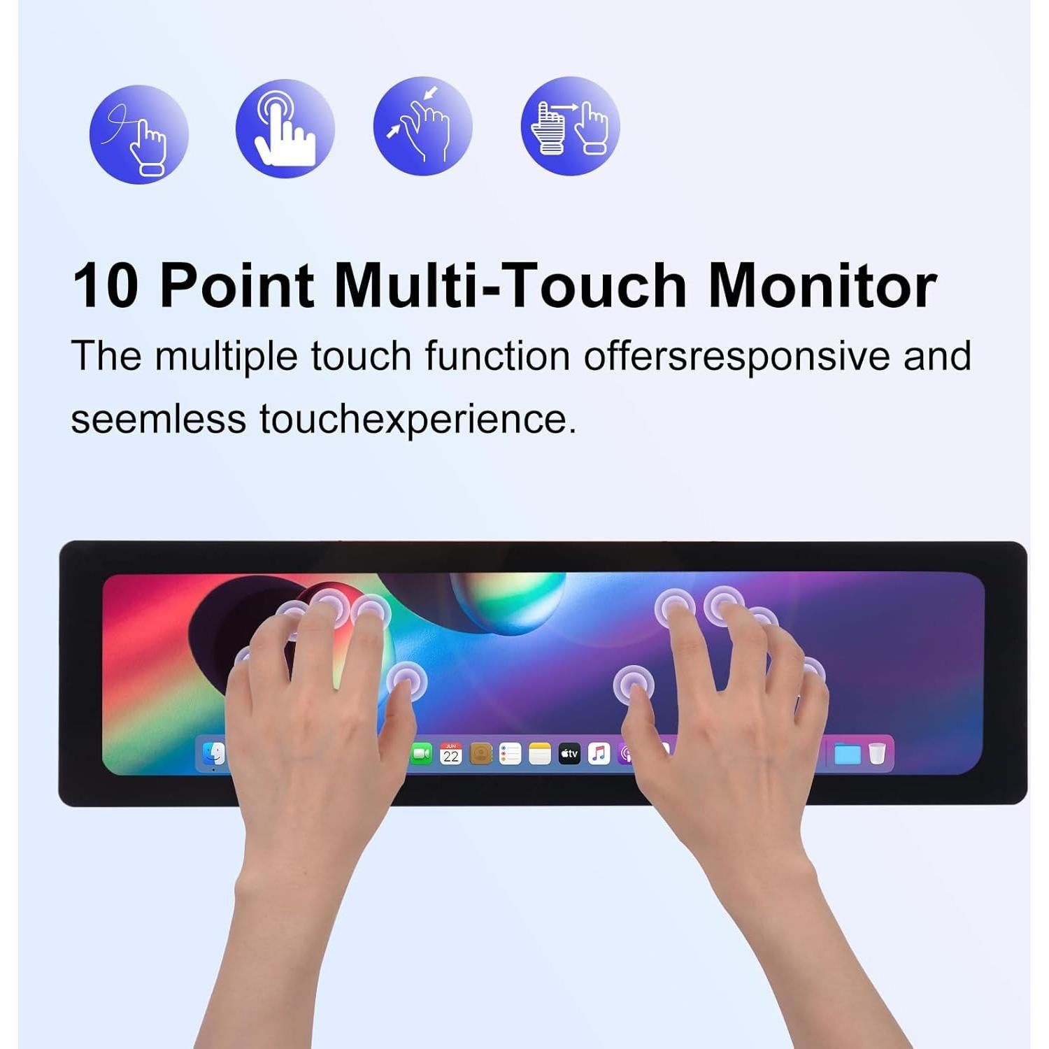 Pantalla Táctil Capacitiva GeeekPi 11.26" 1920x440 HDMI