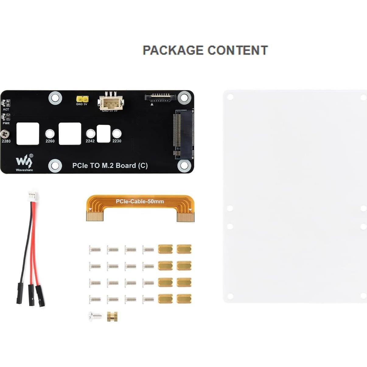 Adaptador PCIe a M.2 NVMe Waveshare para Raspberry Pi 5