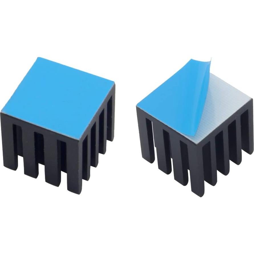 20 Disipadores de Aluminio 15x15x15mm con Cinta Adhesiva