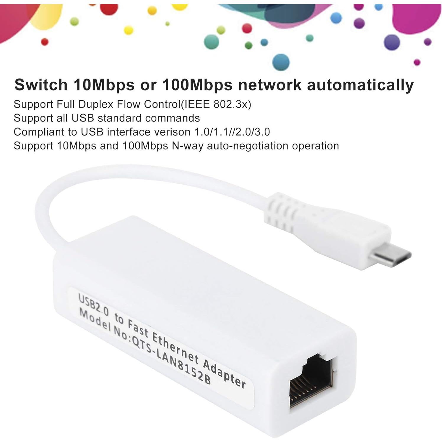 Adaptador Ethernet Micro USB a RJ45 Zopsc para Raspberry Pi