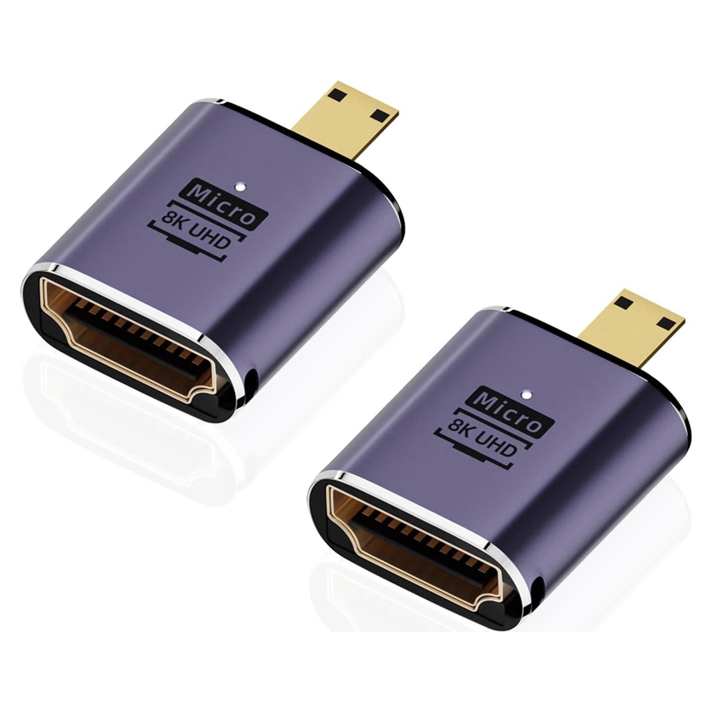 Adaptador Micro HDMI a HDMI AreMe 8K - Paquete de 2