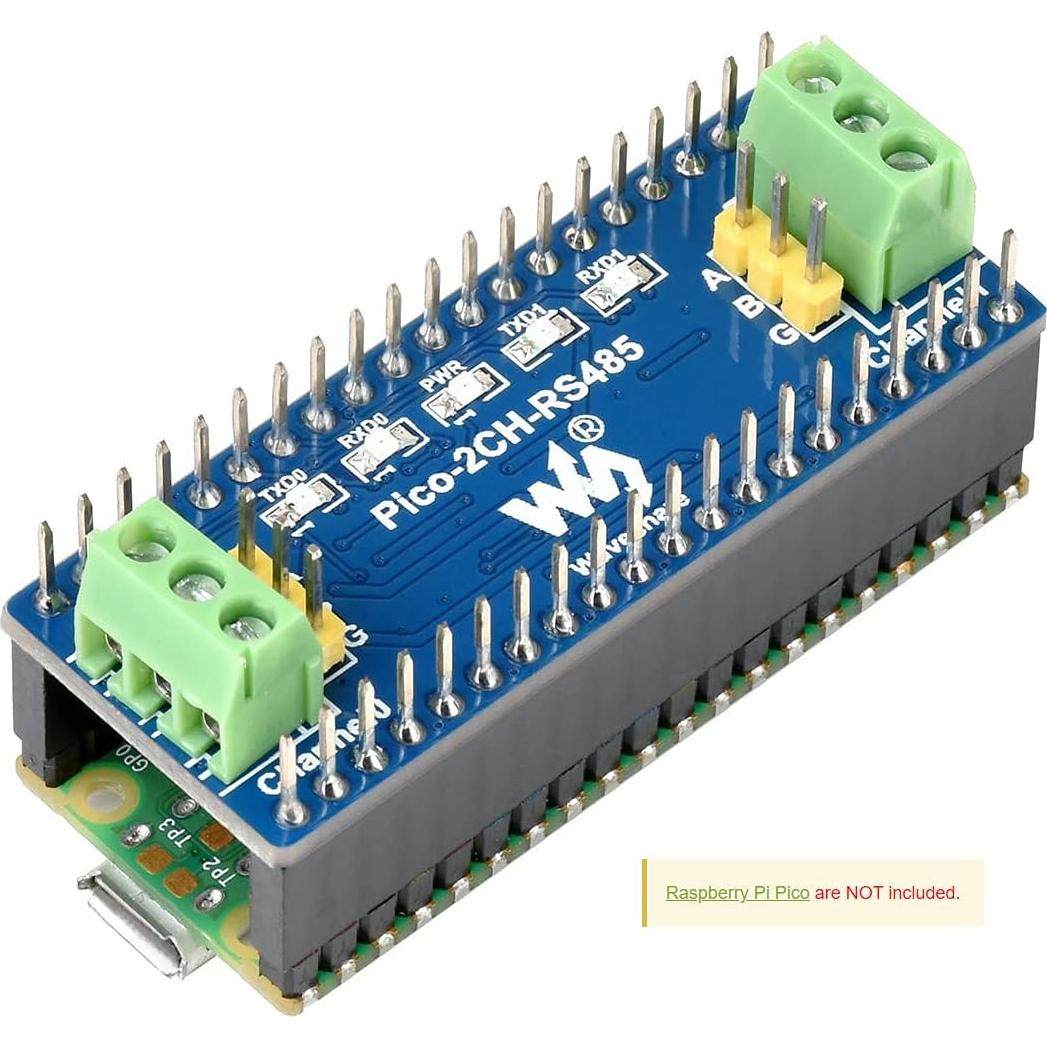Módulo RS485 2 Canales Waveshare para Raspberry Pi Pico
