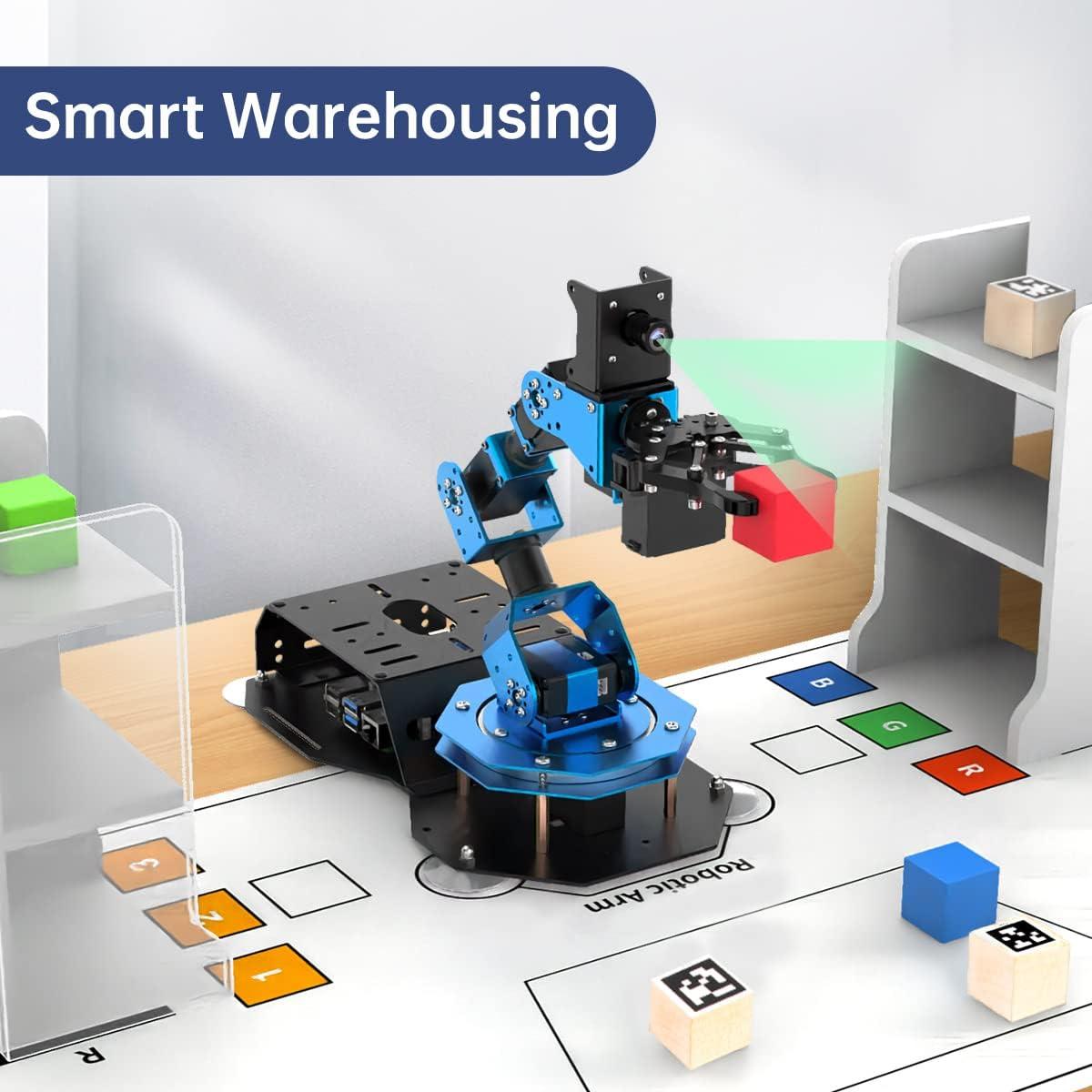 Kit de Brazo Robótico HiWonder 6DOF RPi 5 4GB AI Código Abierto