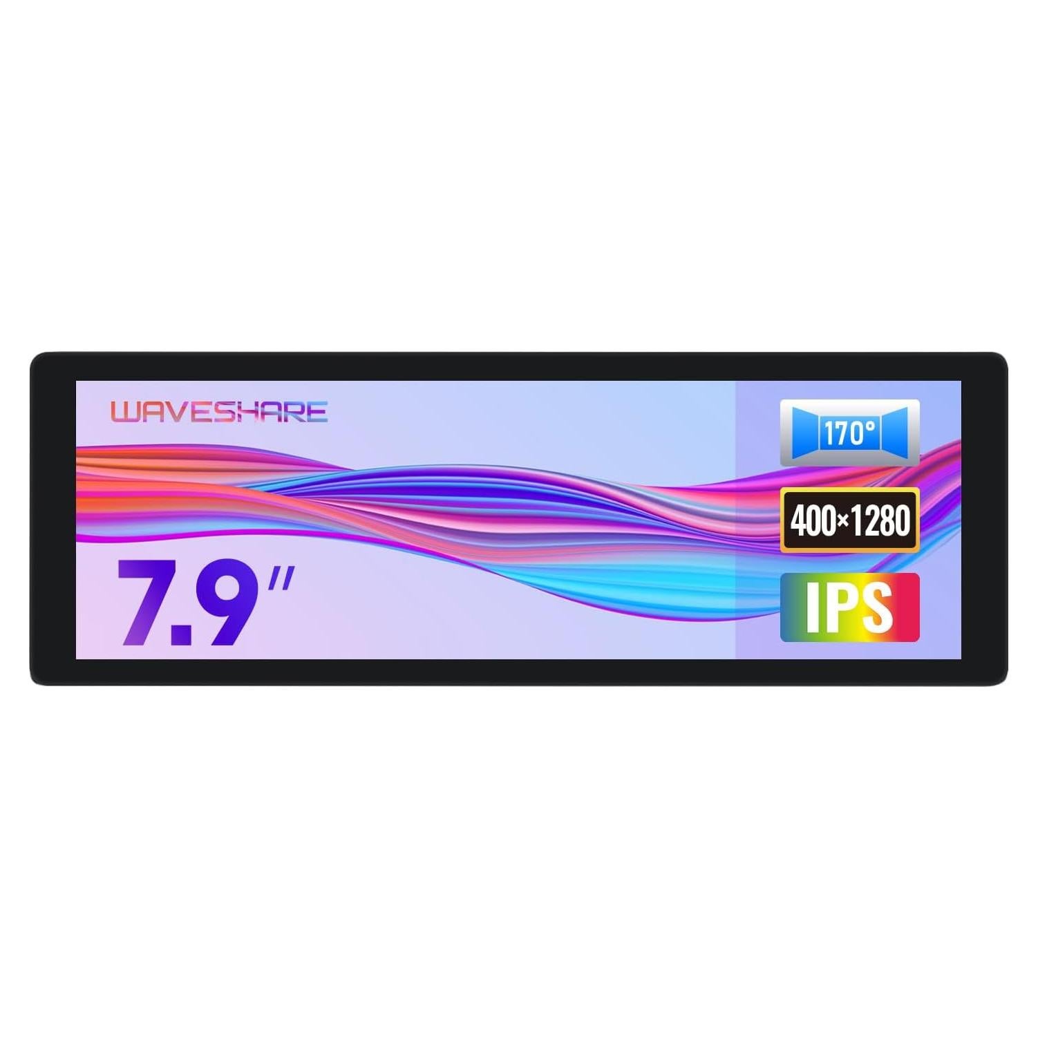 Pantalla IPS 7.9" Waveshare 400x1280 HDMI con Altavoz Hi-Fi