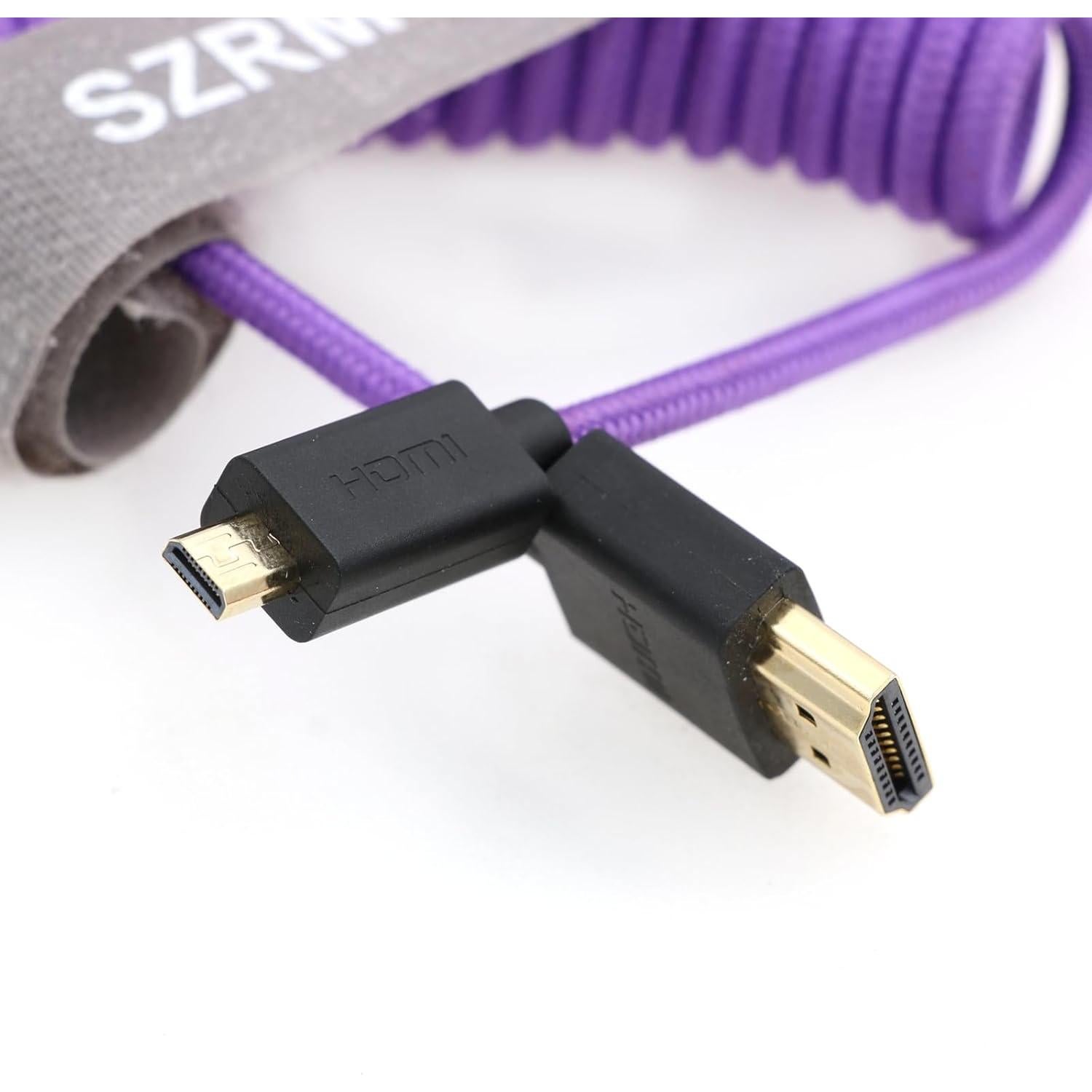 Cable HDMI a Micro HDMI SZRMCC 8K Trenzado 30cm Morado