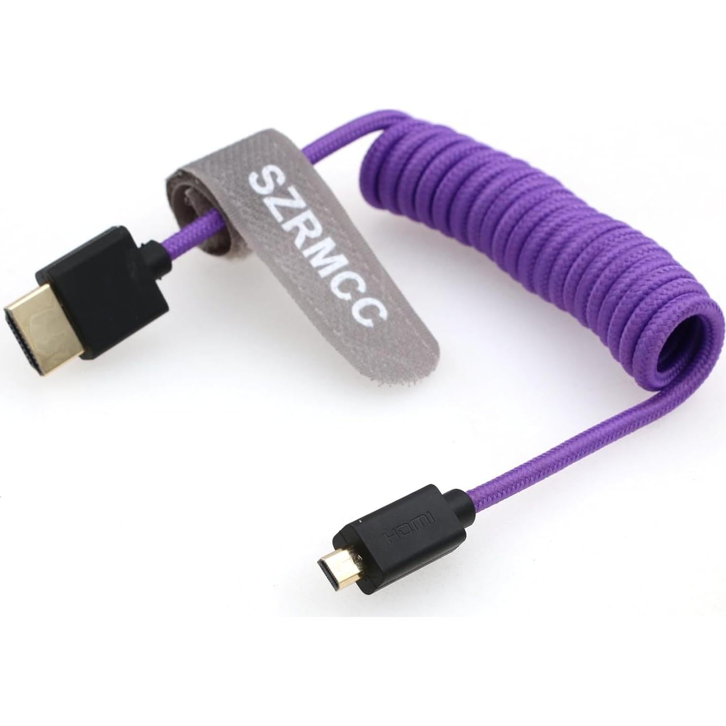 Cable HDMI a Micro HDMI SZRMCC 8K Trenzado 30cm Morado