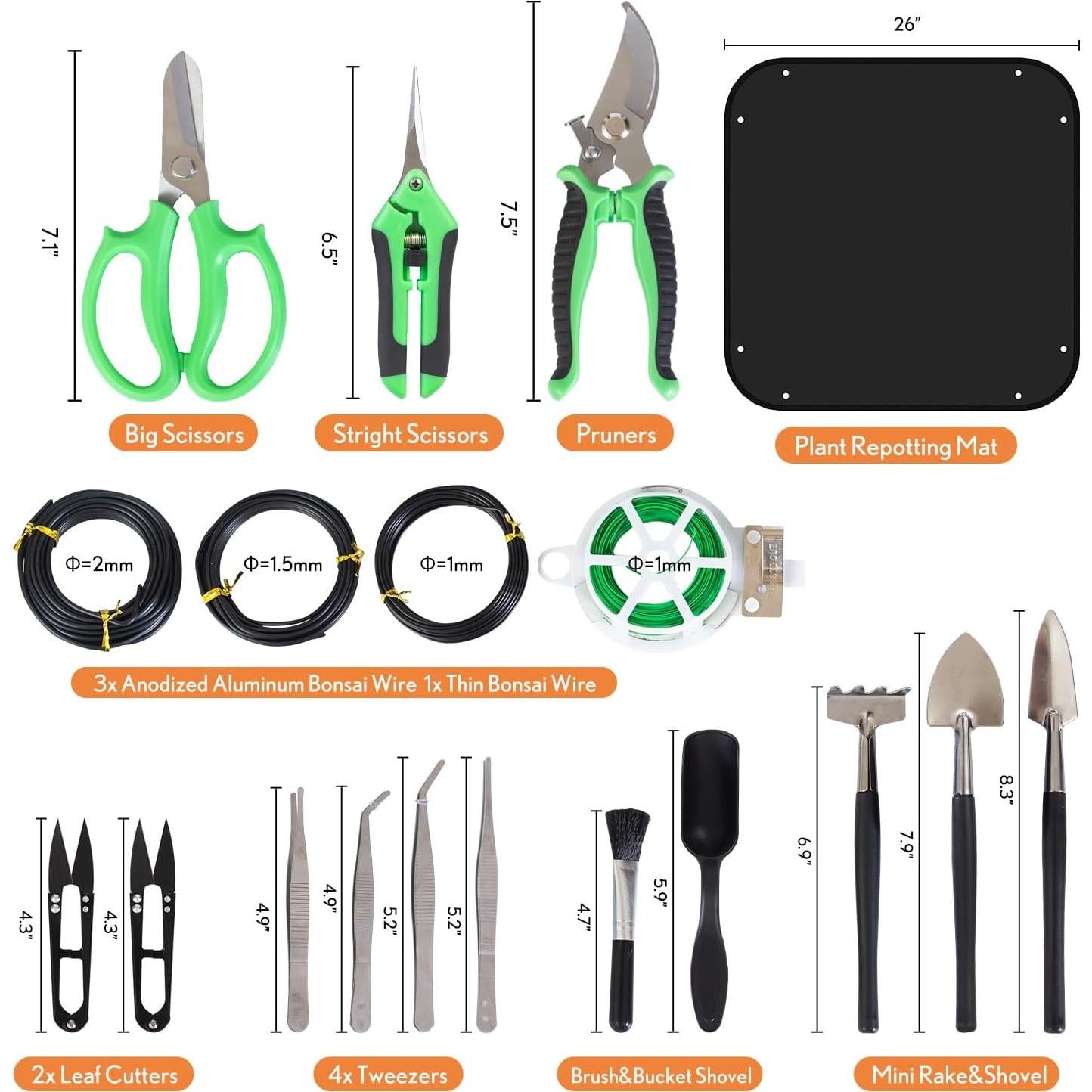 Kit de Herramientas para Bonsai Inntop 20 Pcs para Jardinería